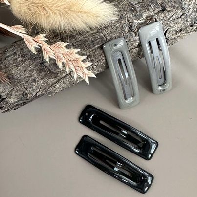 Haarspangen Black / Grey - 4 Stk.