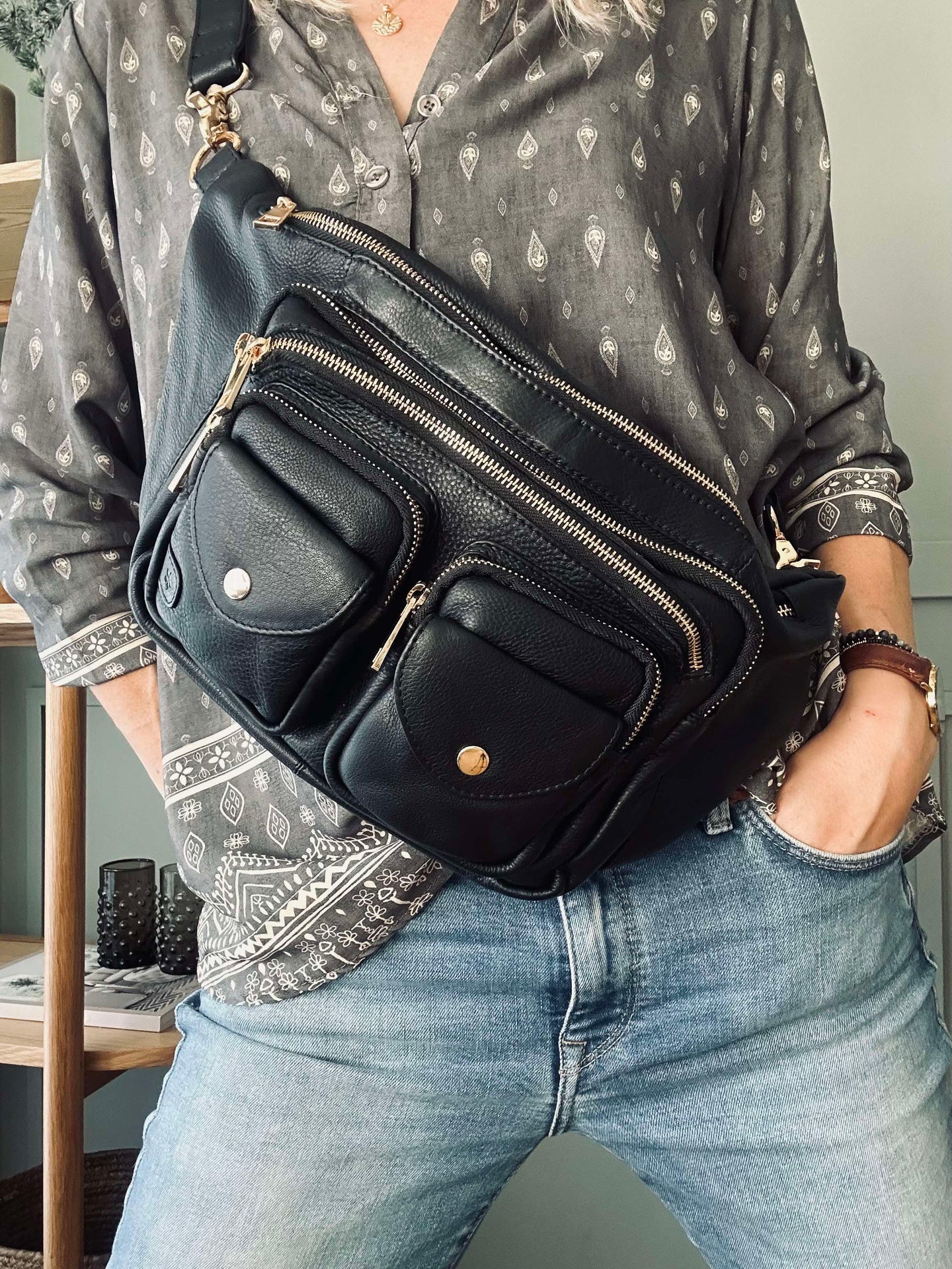 Bumbag Big Deluxe - Schwarz / Gold