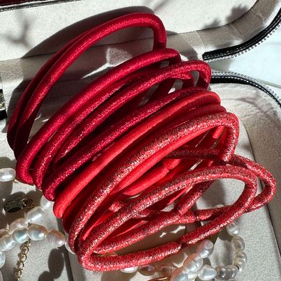 Haargummis Red Glitter - 4 Mix