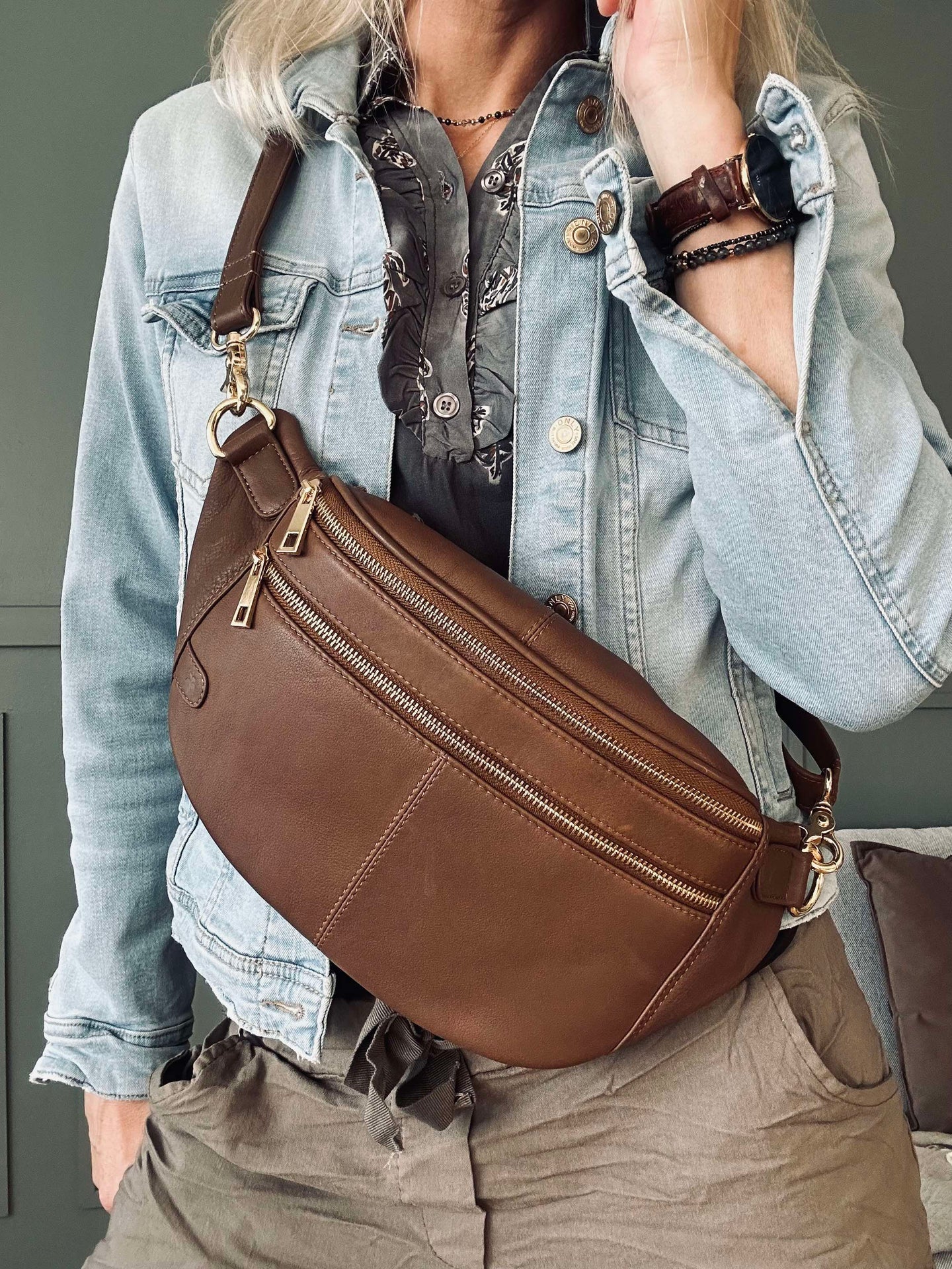 Bumbag Astrid - Kaffee / Gold