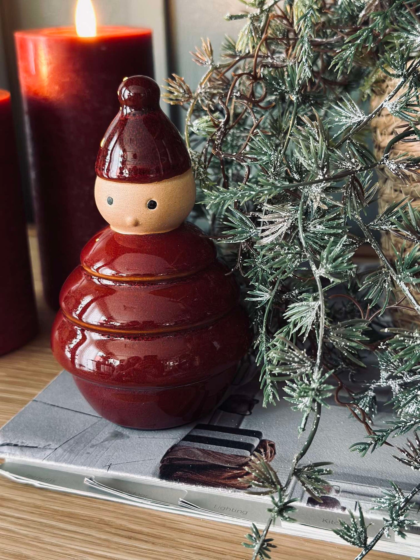 Weihnachtsmann Keramik - Rot
