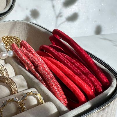 Haargummis Red Glitter - 4 Mix