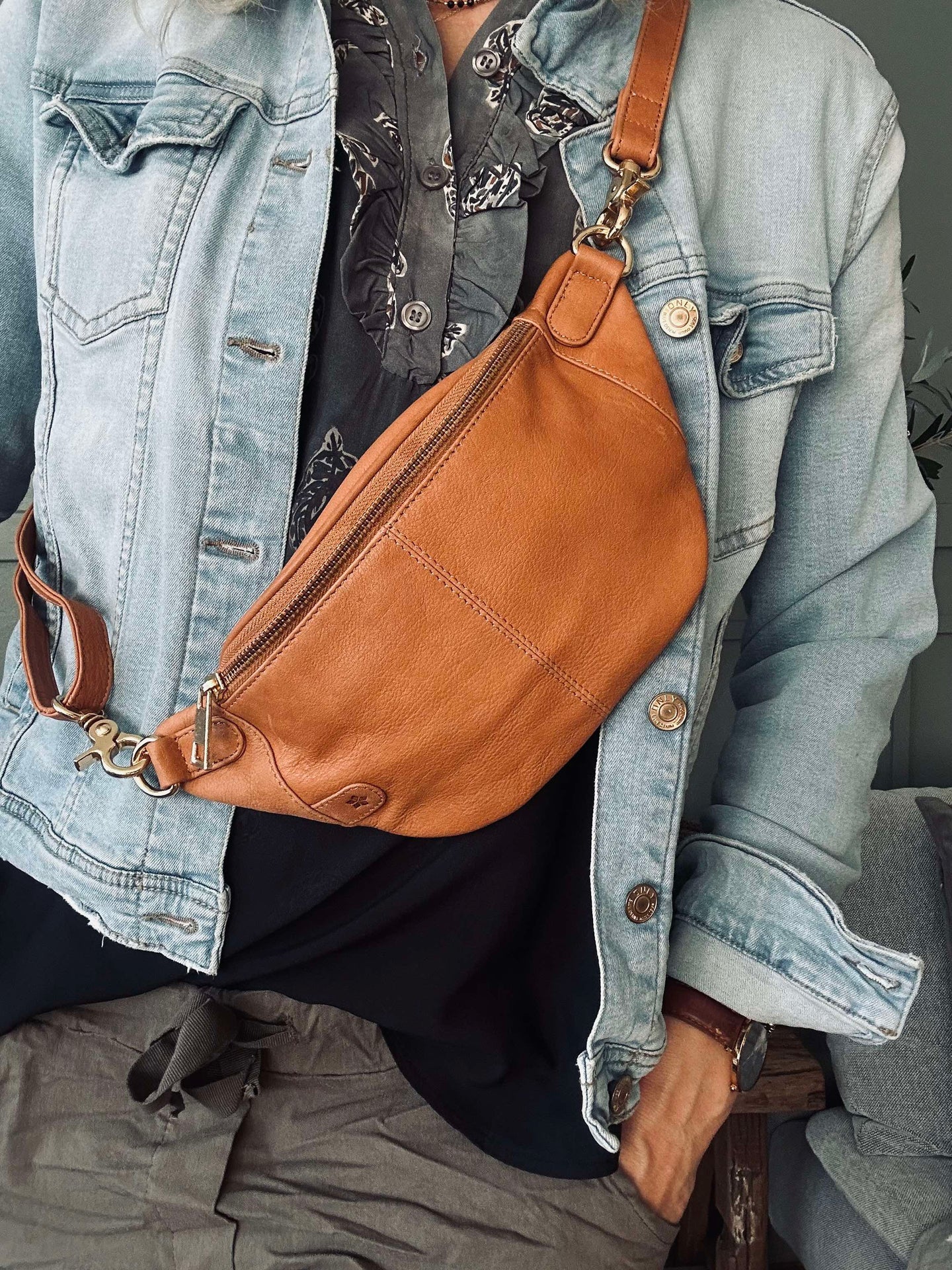 Gürteltasche Molly - Cognac / Gold