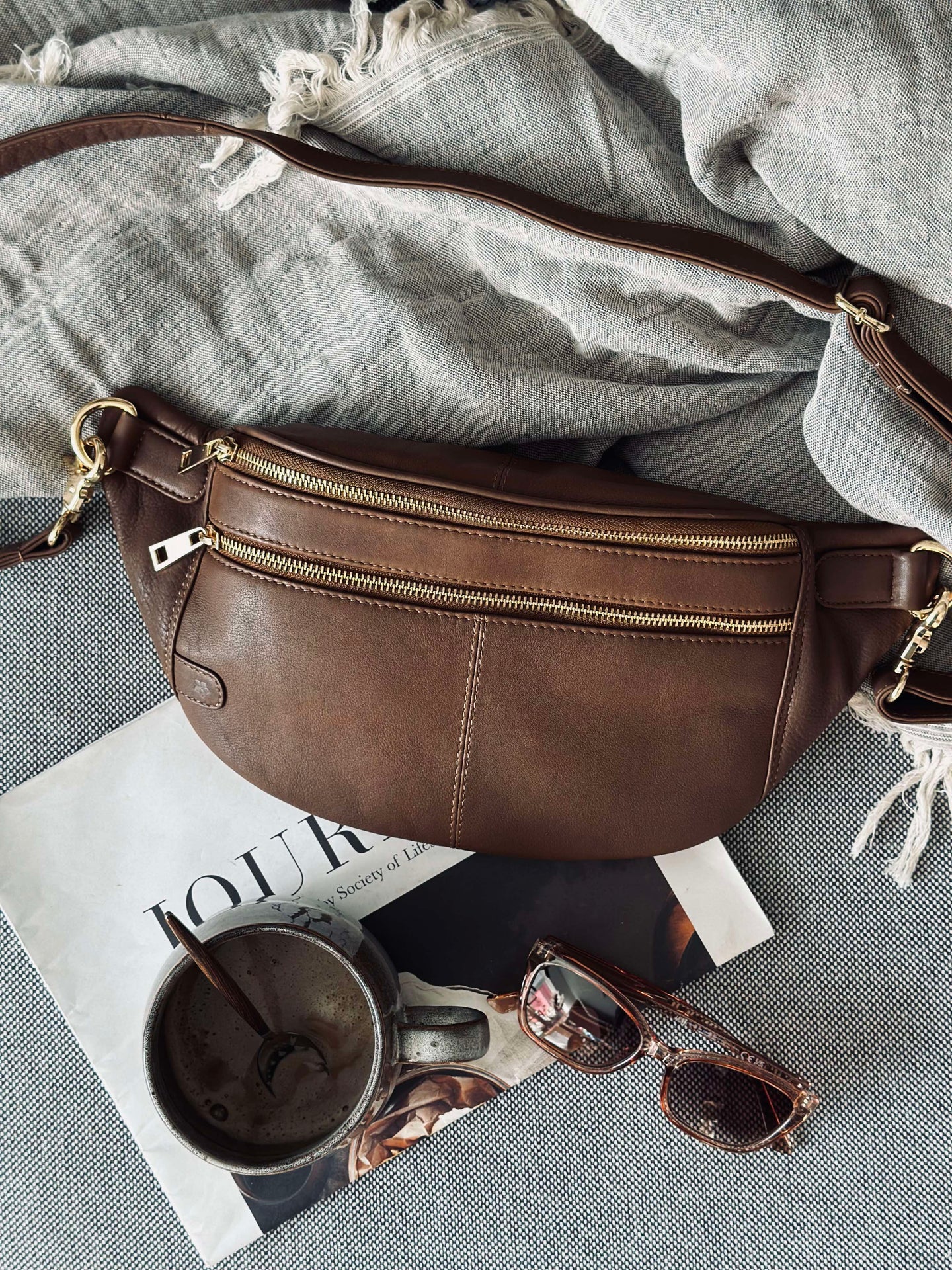 Bumbag Astrid - Kaffee / Gold