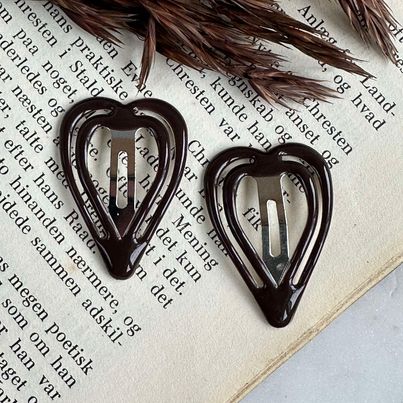 Haarklammern Brown Heart - 2 Stk.