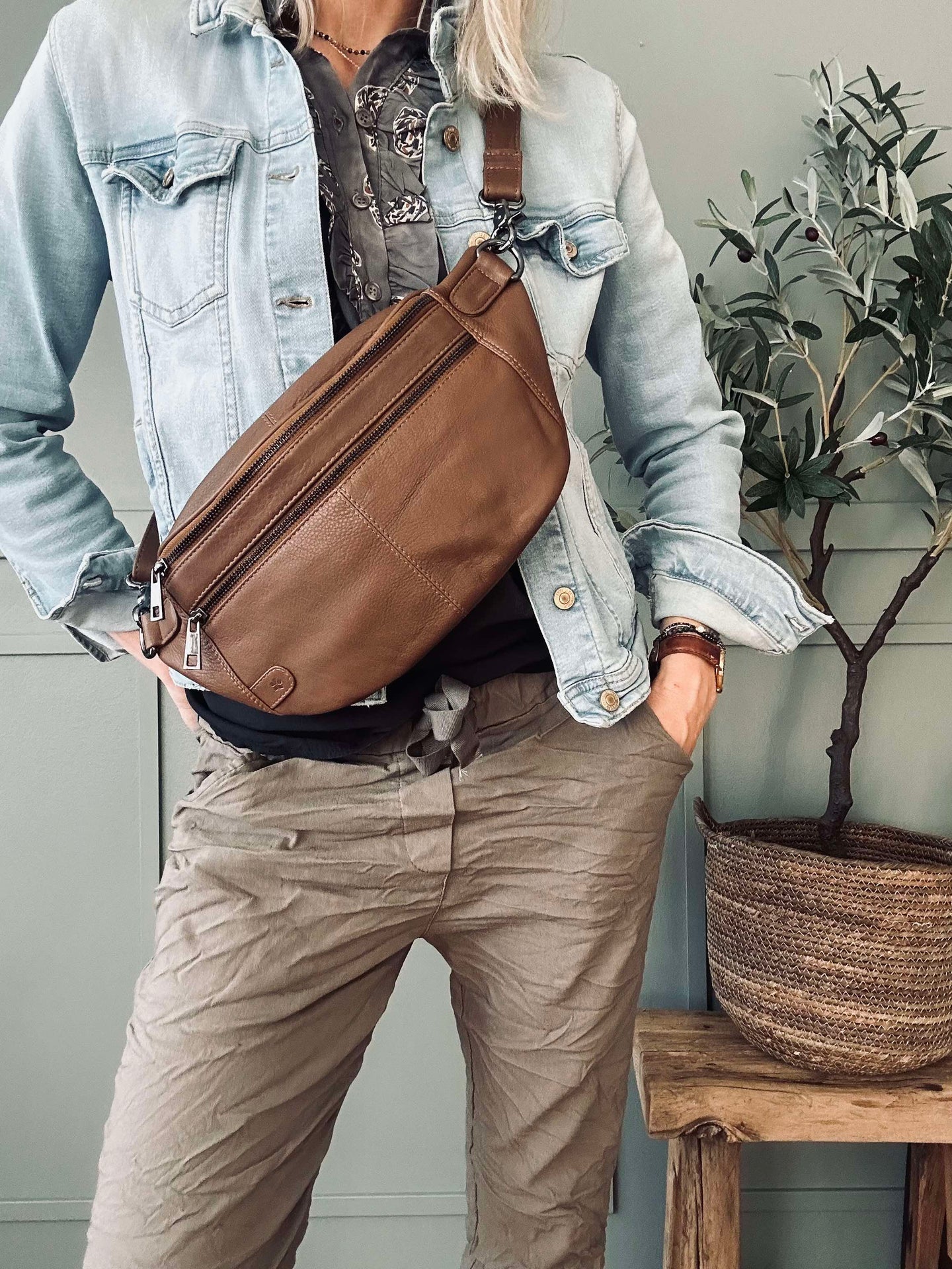 Bumbag Astrid - Braun / Gunmetal