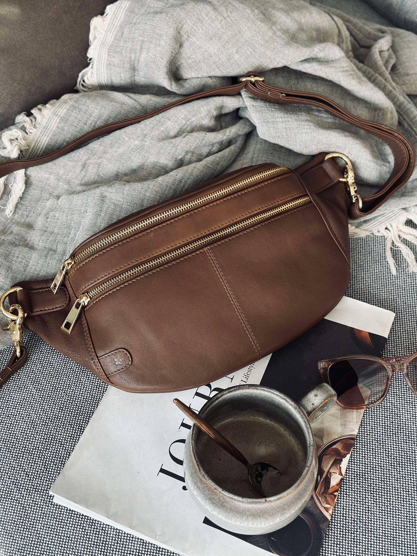 Bumbag Astrid - Kaffee / Gold