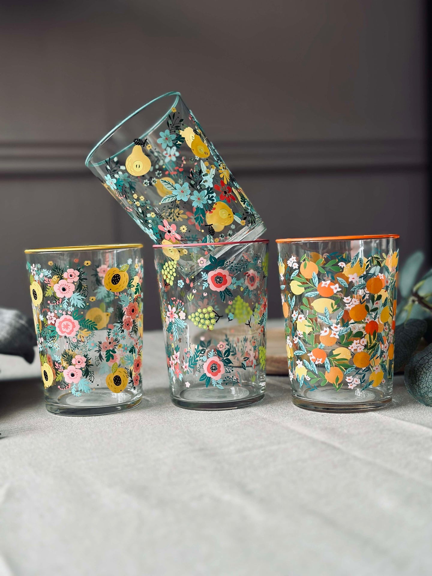 Trinkgläser FLORA - Set mit 4 Gläsern