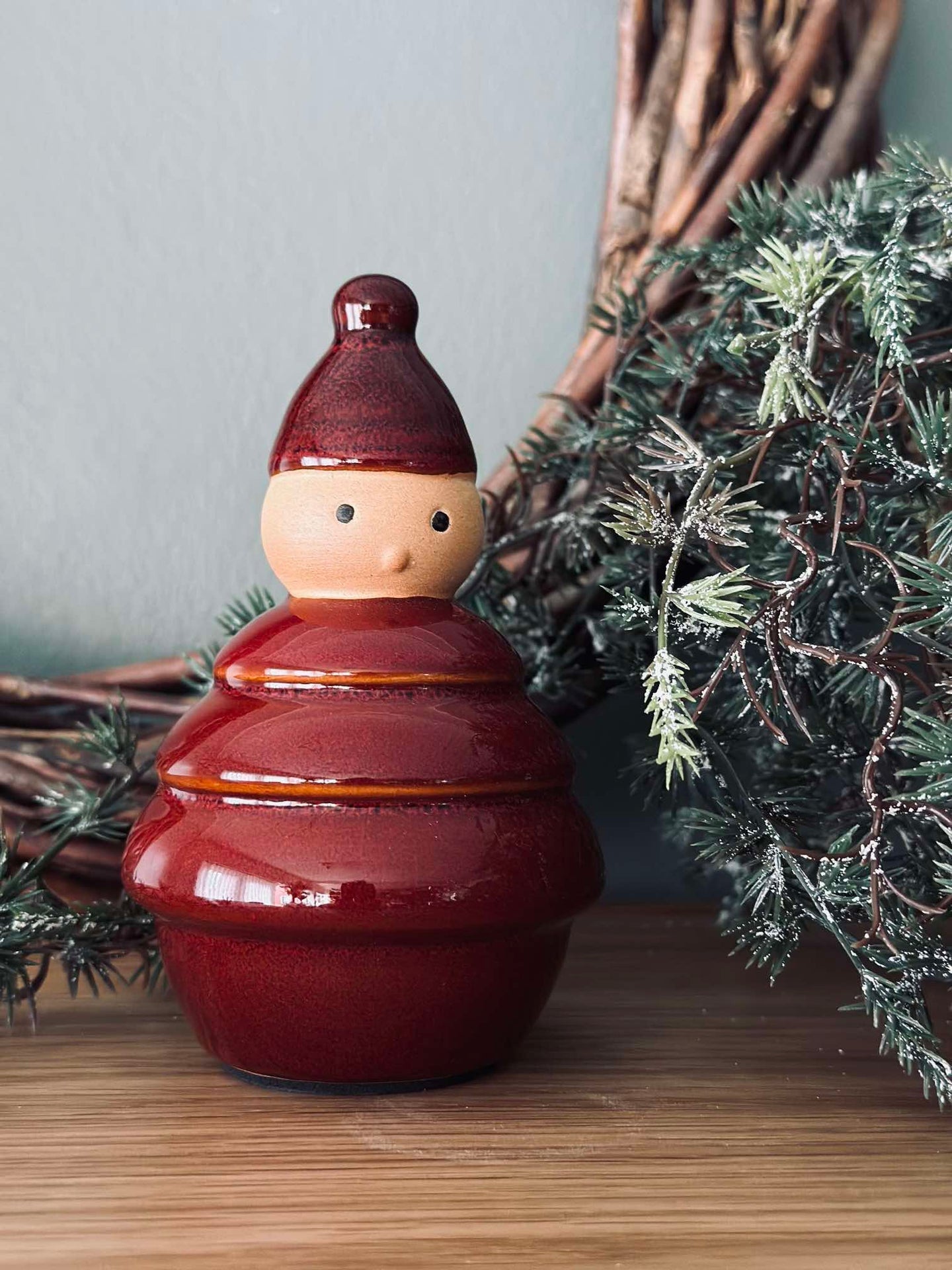 Weihnachtsmann Keramik - Rot