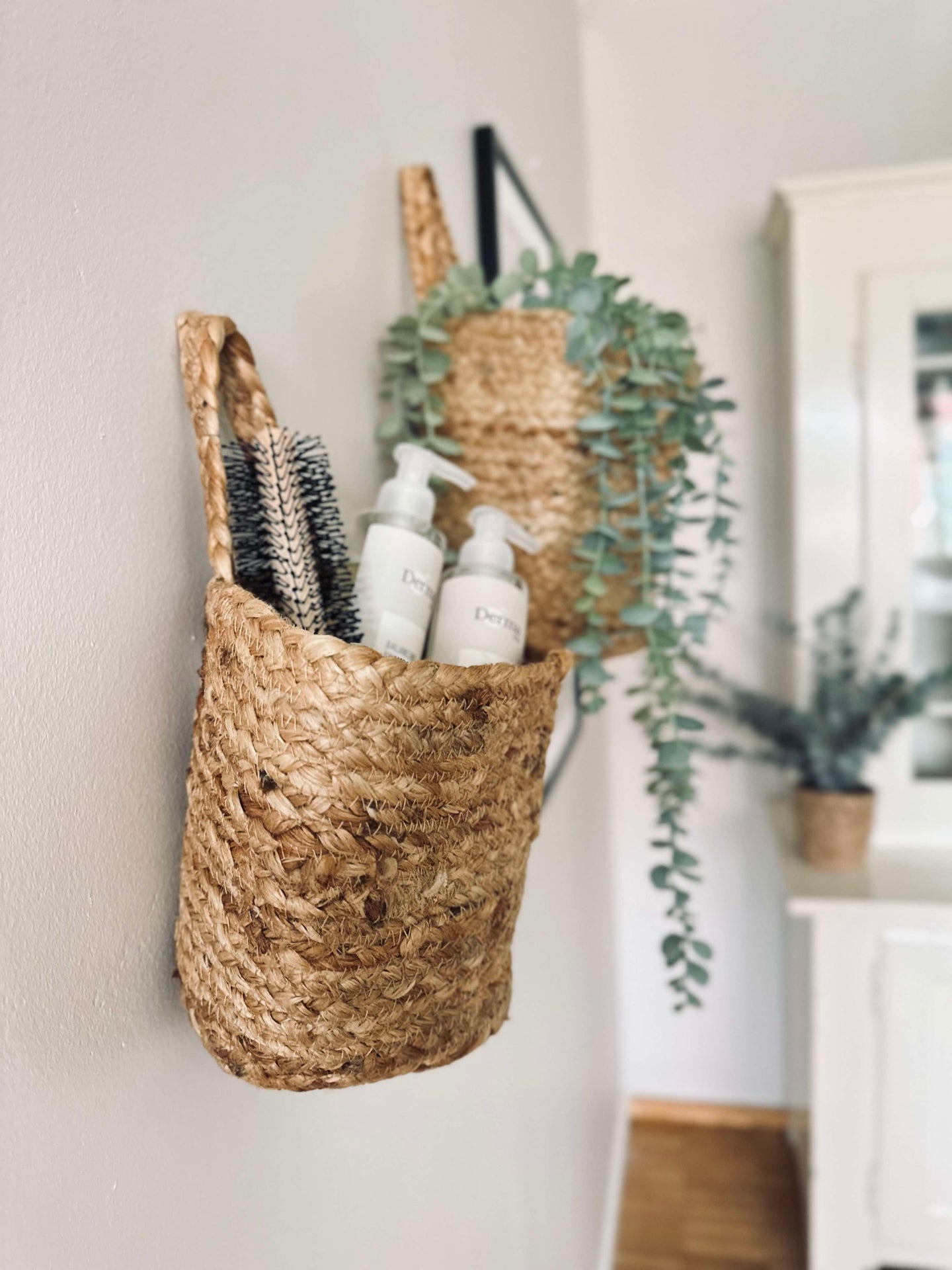 Hängekorb mit Henkel - Jute klein