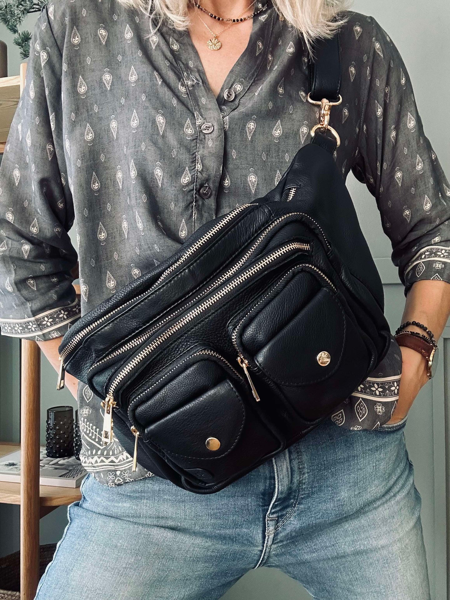 Bumbag Big Deluxe - Schwarz / Gold