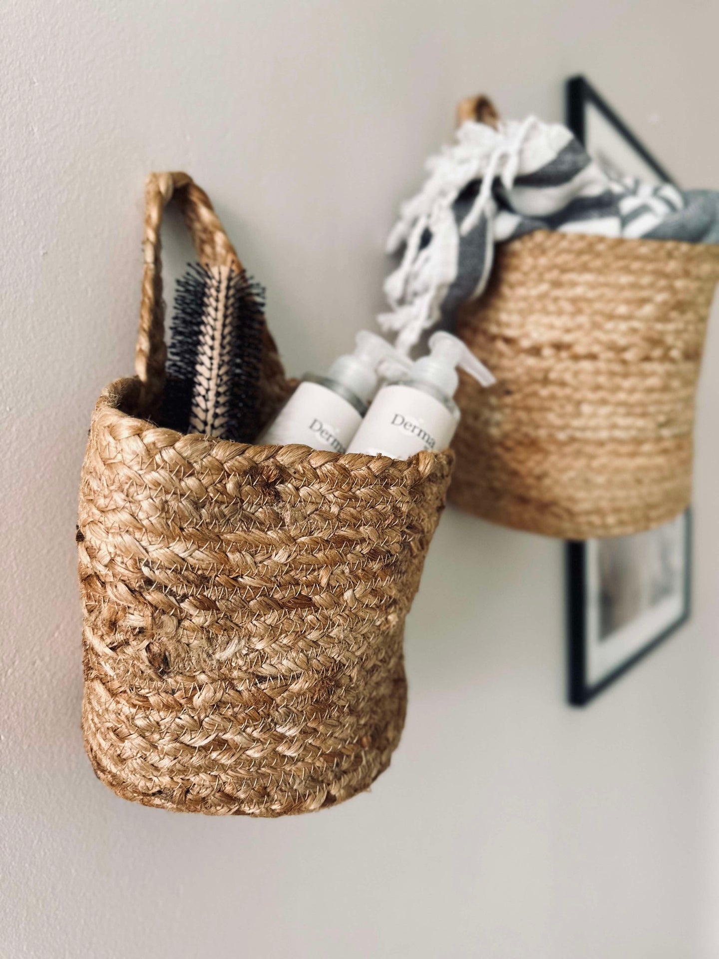 Hängekorb mit Henkel - Jute klein