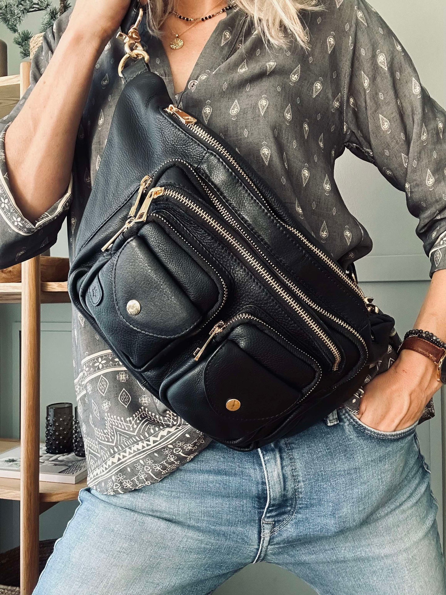 Bumbag Big Deluxe - Schwarz / Gold