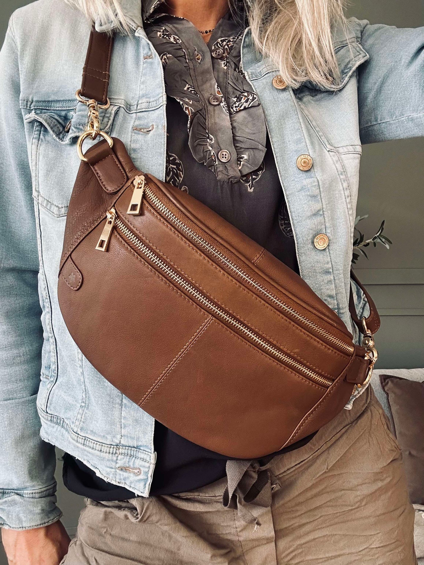 Bumbag Astrid - Kaffee / Gold