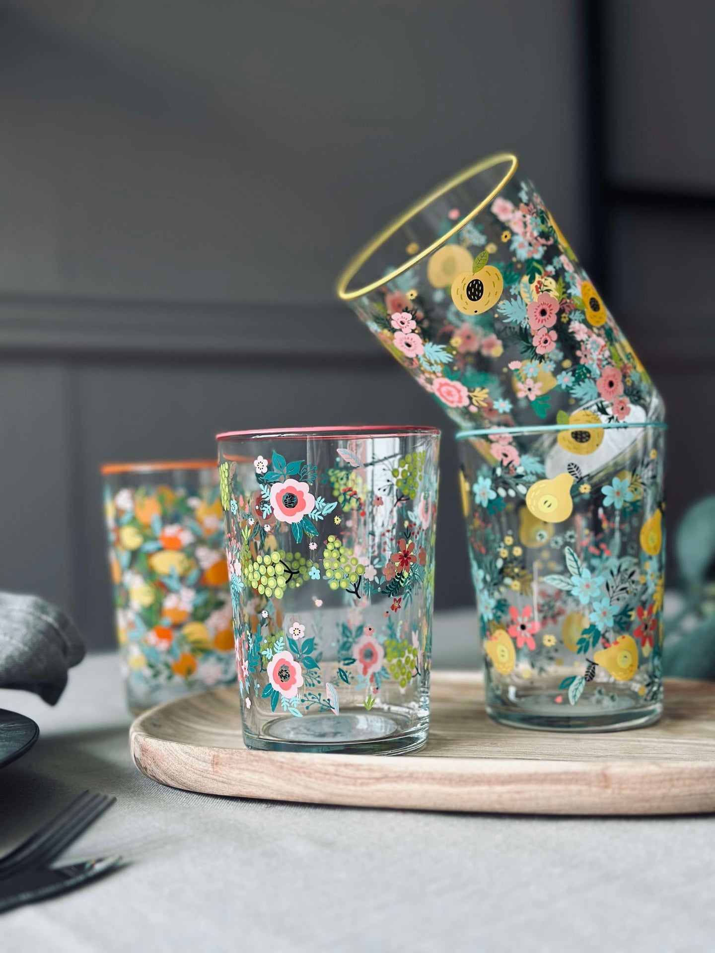 Trinkgläser FLORA - Set mit 4 Gläsern