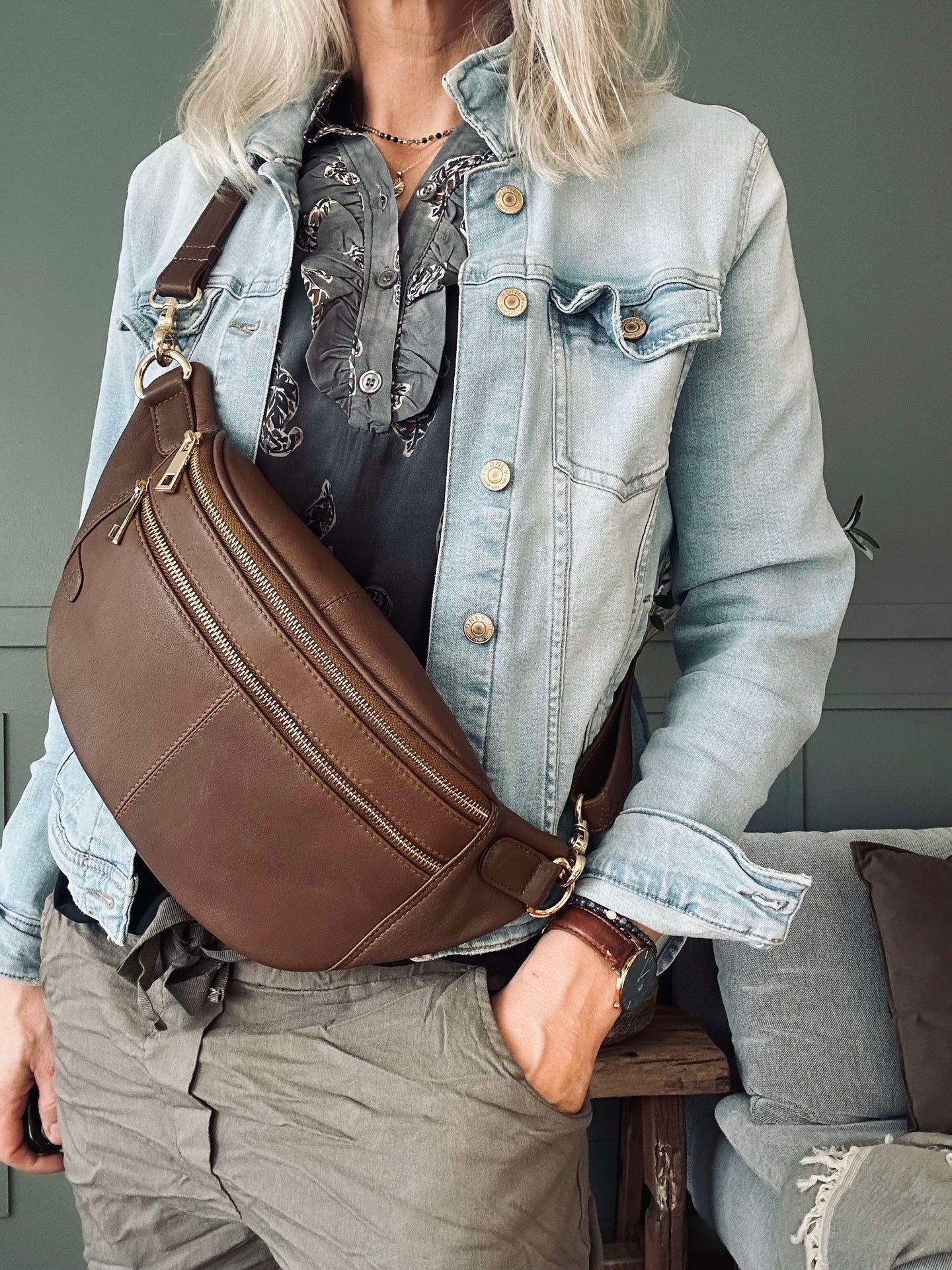 Bumbag Astrid - Kaffee / Gold