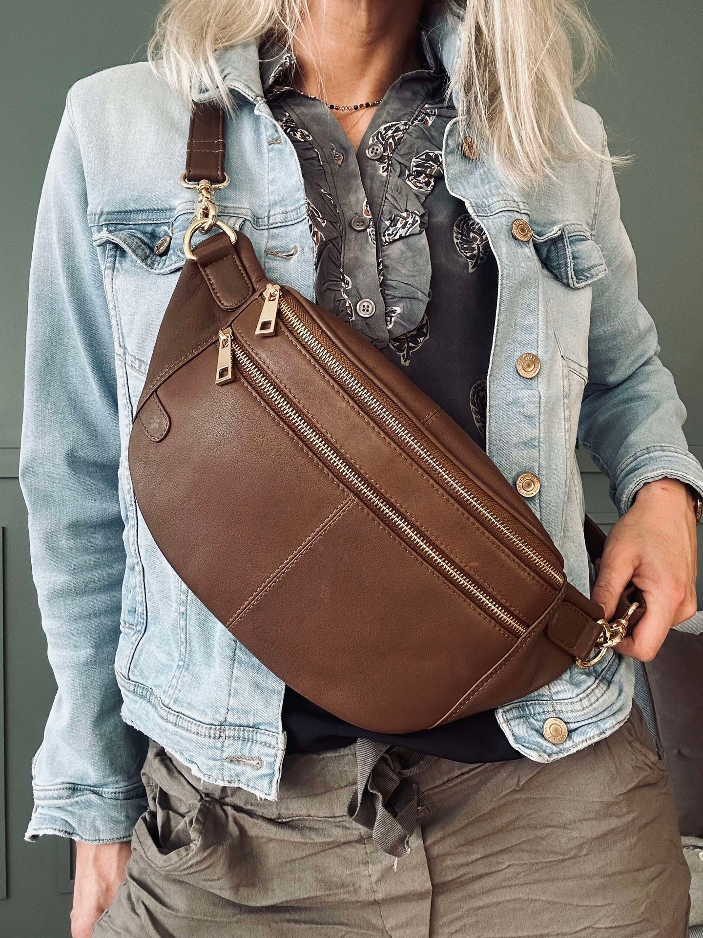 Bumbag Astrid - Kaffee / Gold