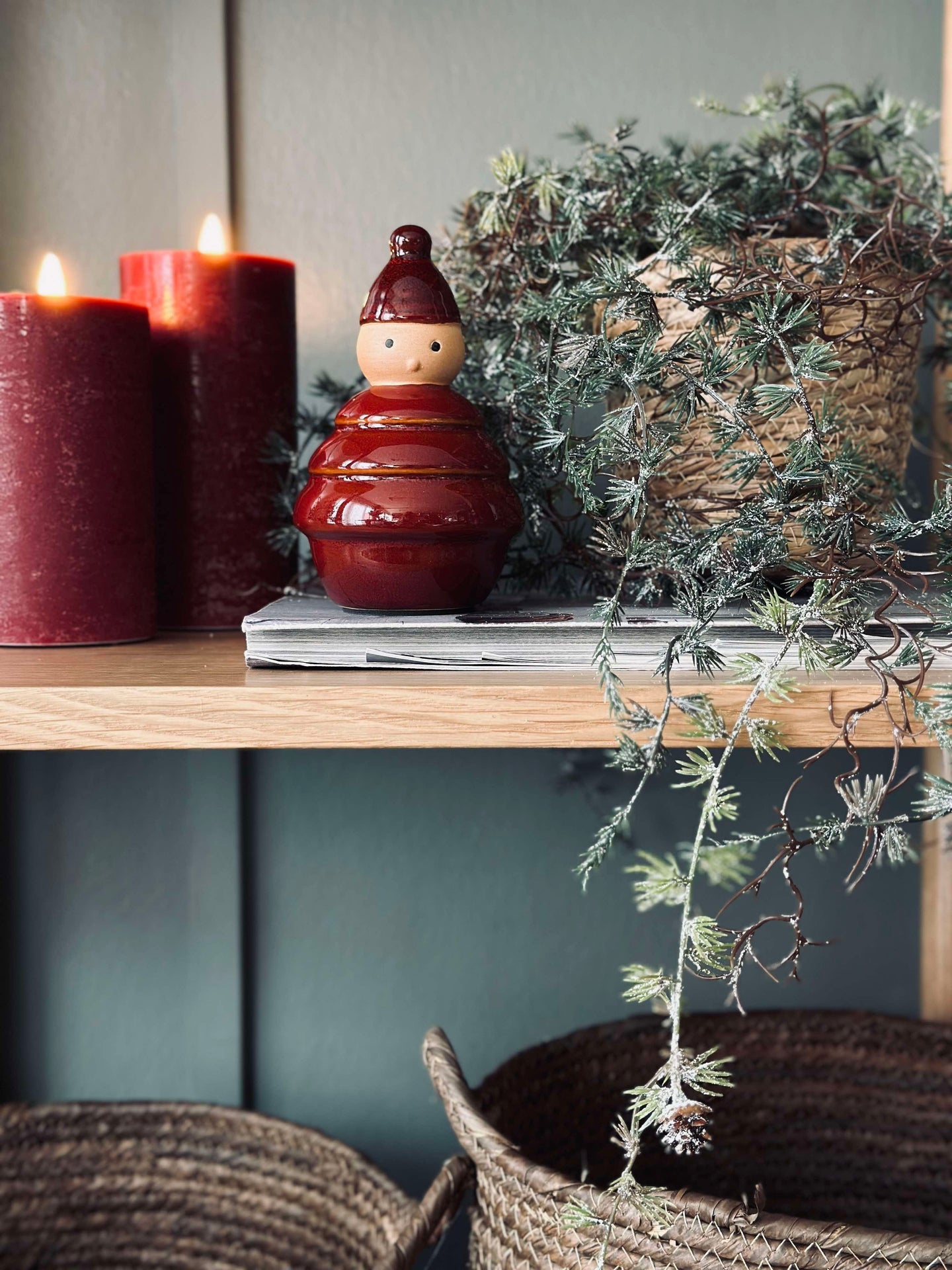 Weihnachtsmann Keramik - Rot