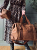 Geschenkset Weekender mit Kulturtasche - Cognac