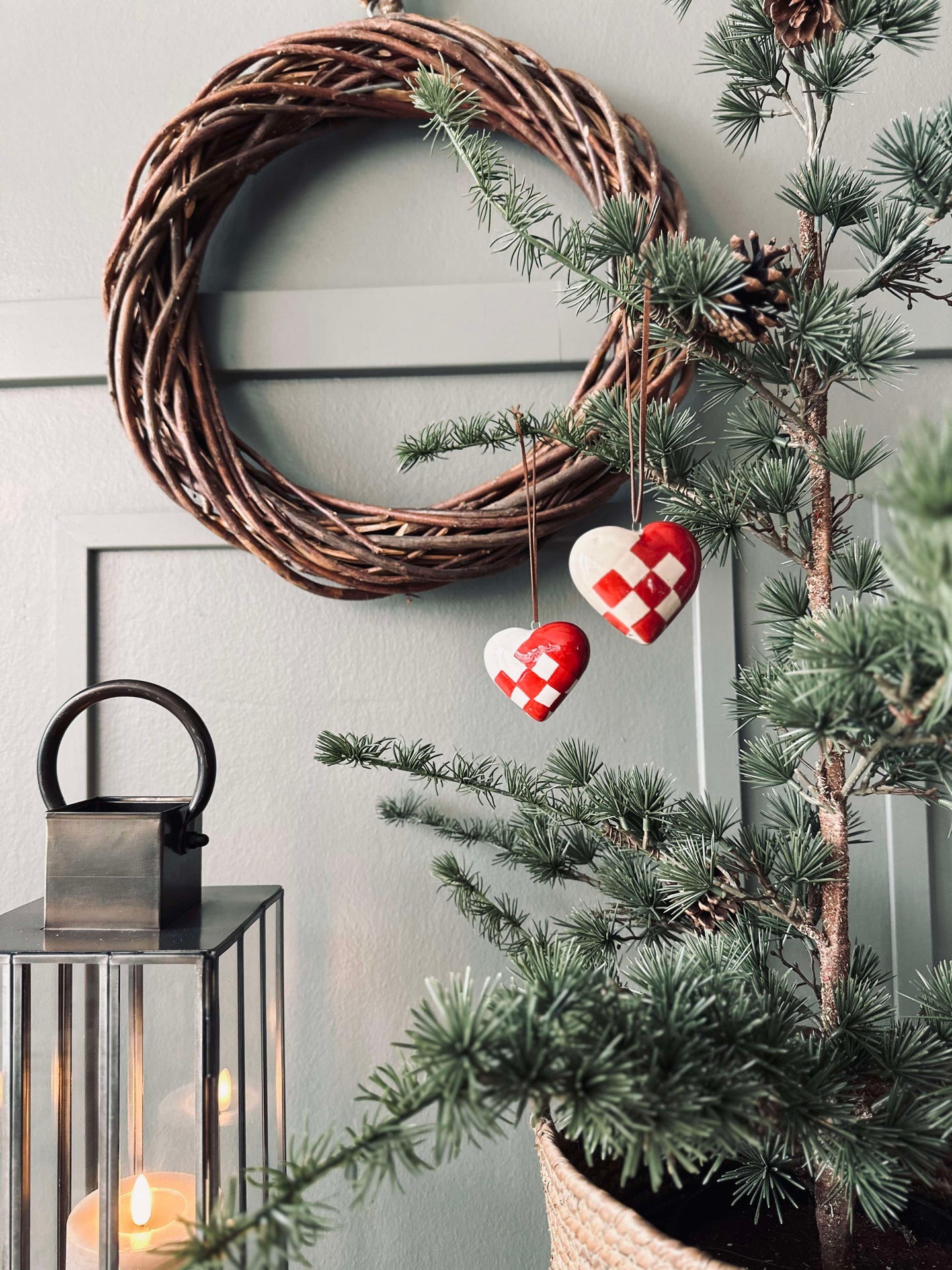 Weihnachtsherz mit Aufhängung - 2 Stk
