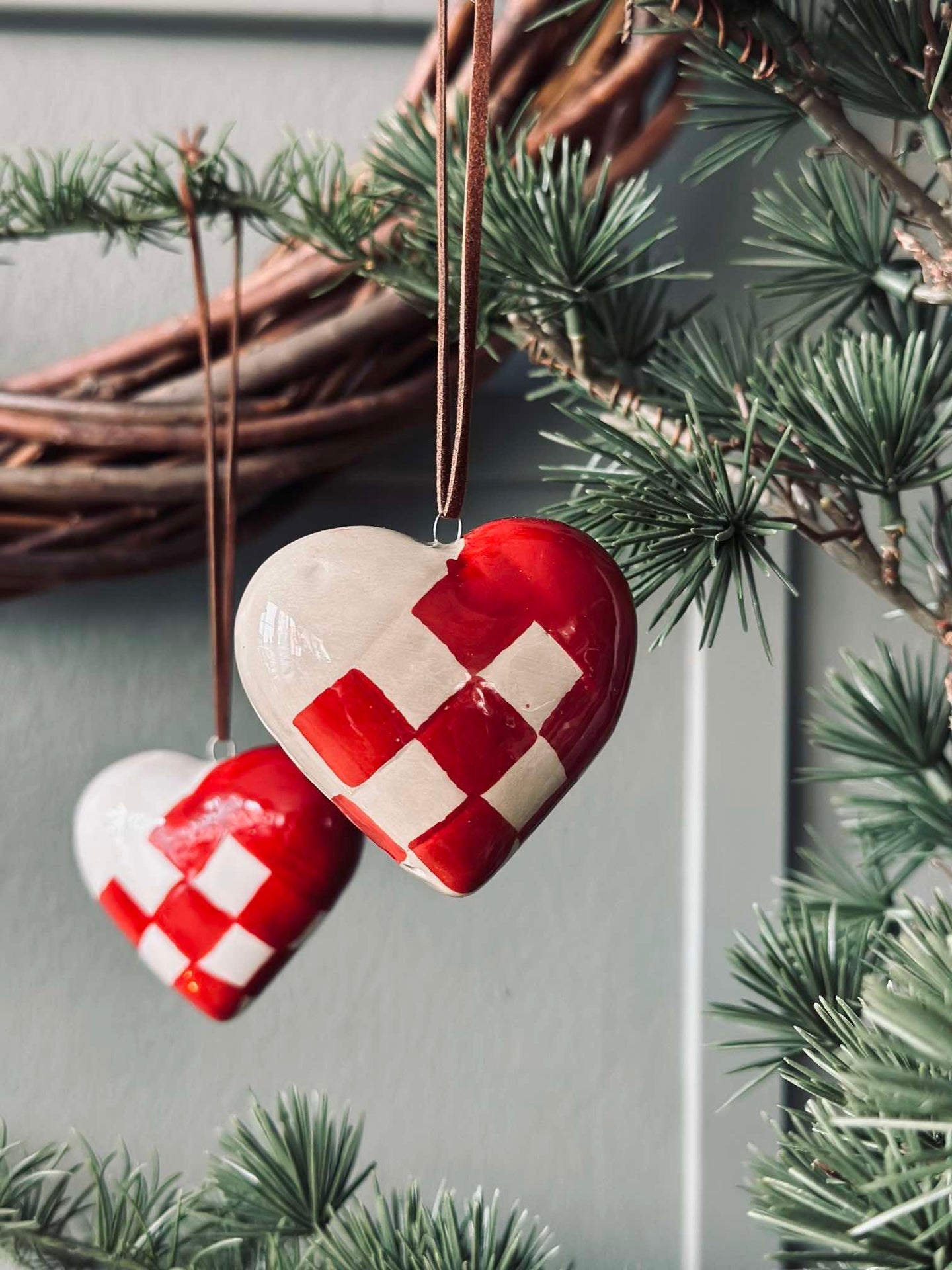 Weihnachtsherz mit Aufhängung - 2 Stk