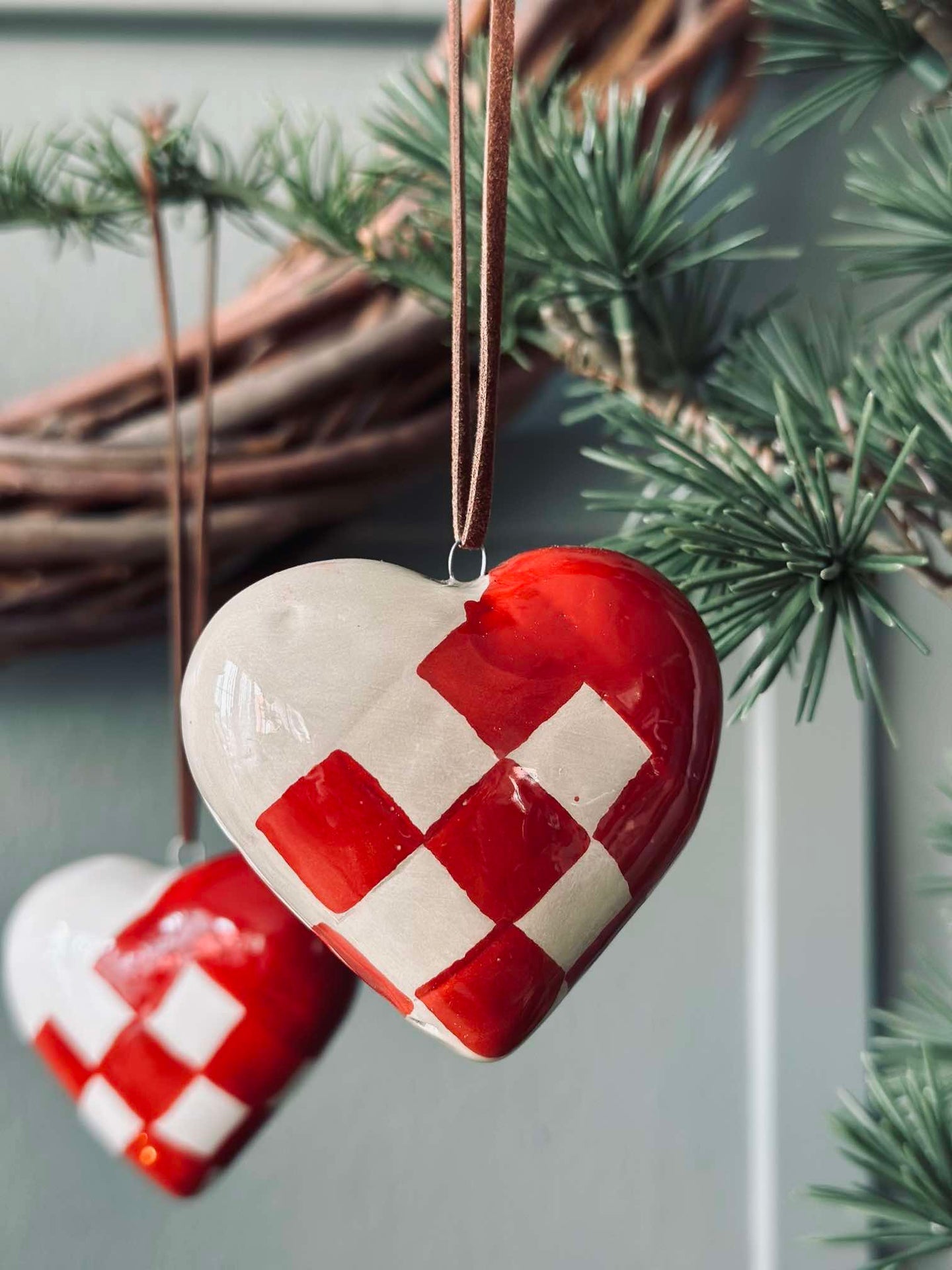 Weihnachtsherz mit Aufhängung - 2 Stk