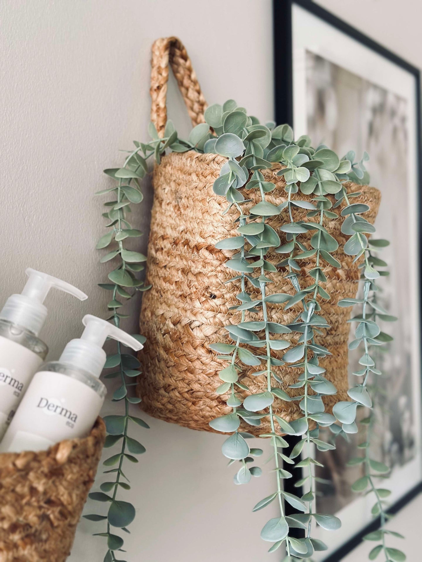 Hängekorb mit Henkel - Jute medium