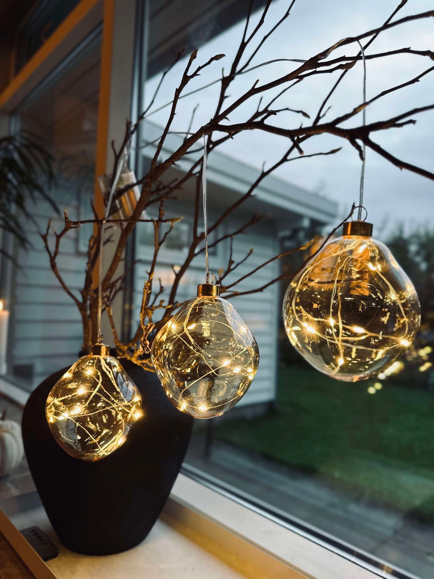 LED-Lichtkugeln Golden - Set mit 3 Stk