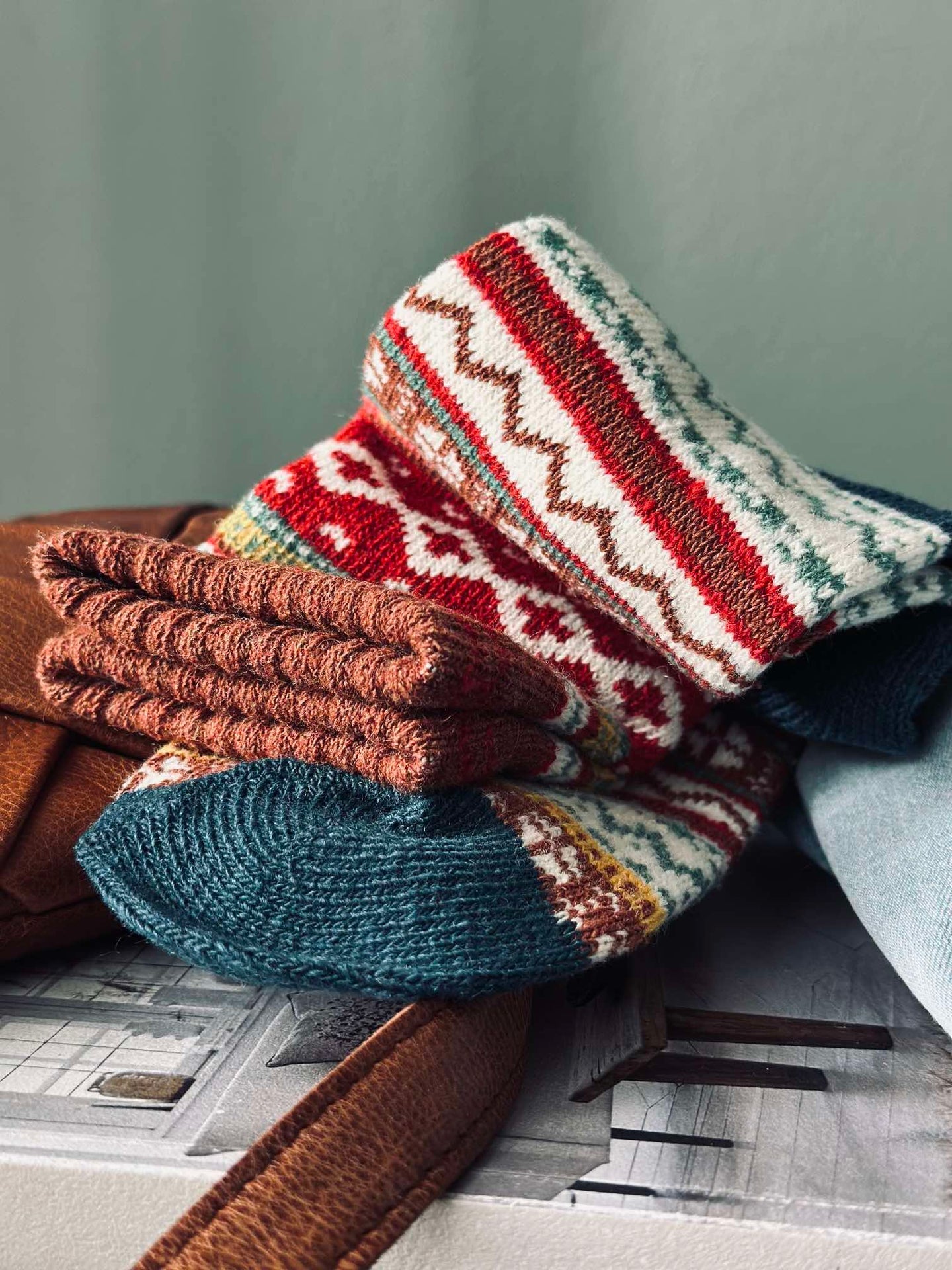 Socken in schönen Farben - Rotmix