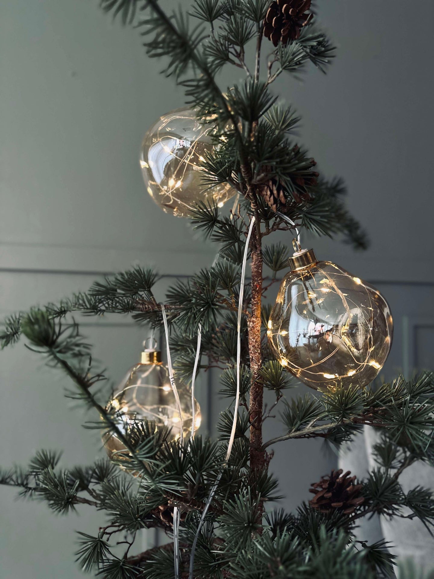 LED-Lichtkugeln Golden - Set mit 3 Stk