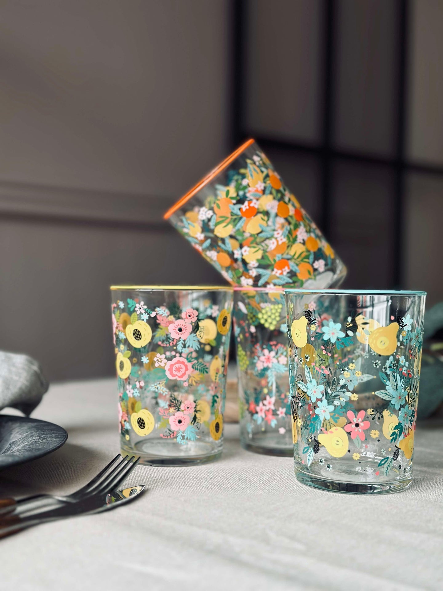 Trinkgläser FLORA - Set mit 4 Gläsern