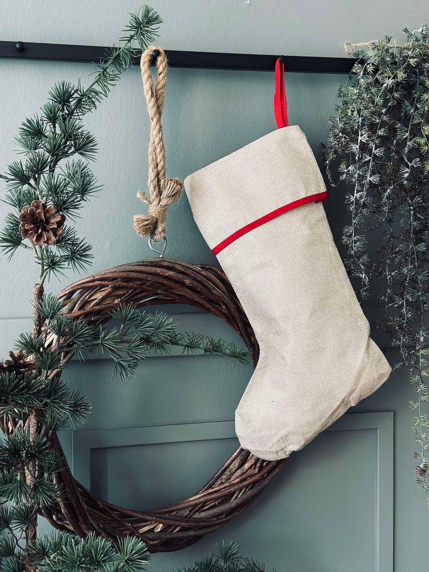 Weihnachtssocke mit Wichteln