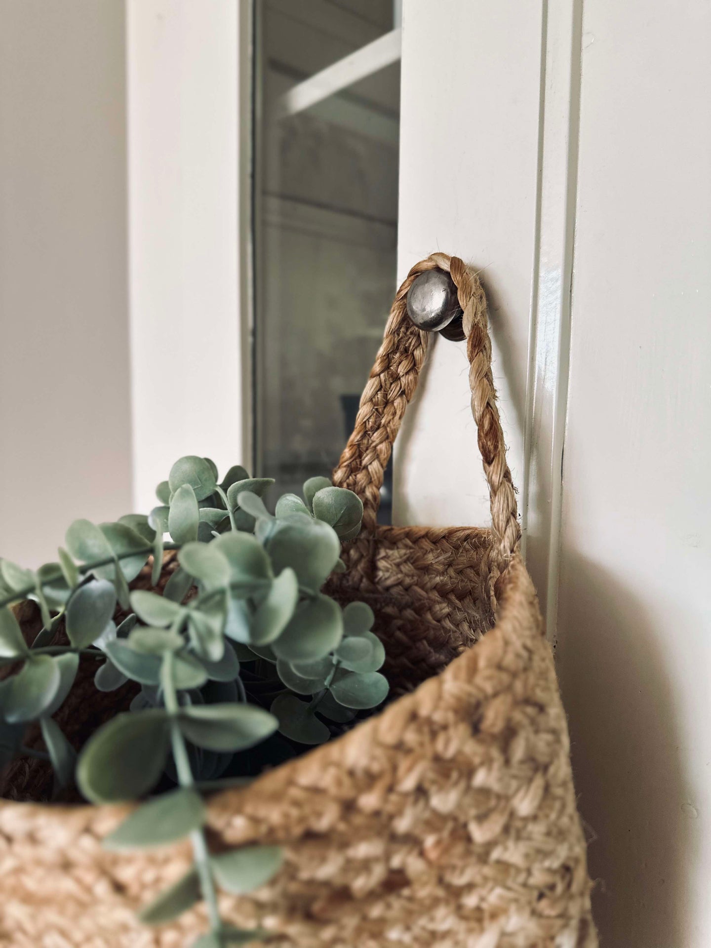 Hängekorb mit Henkel - Jute medium
