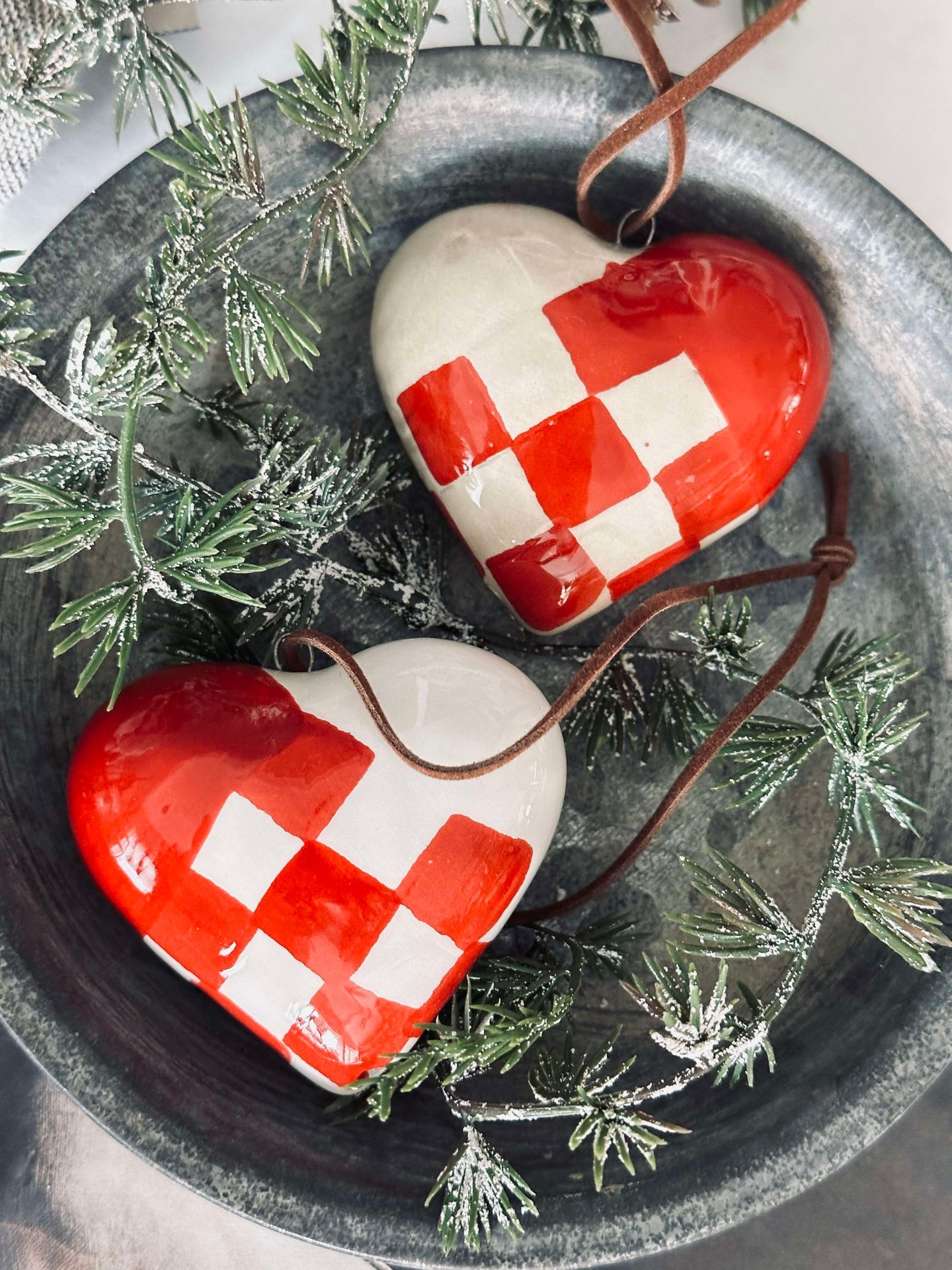 Weihnachtsherz mit Aufhängung - 2 Stk