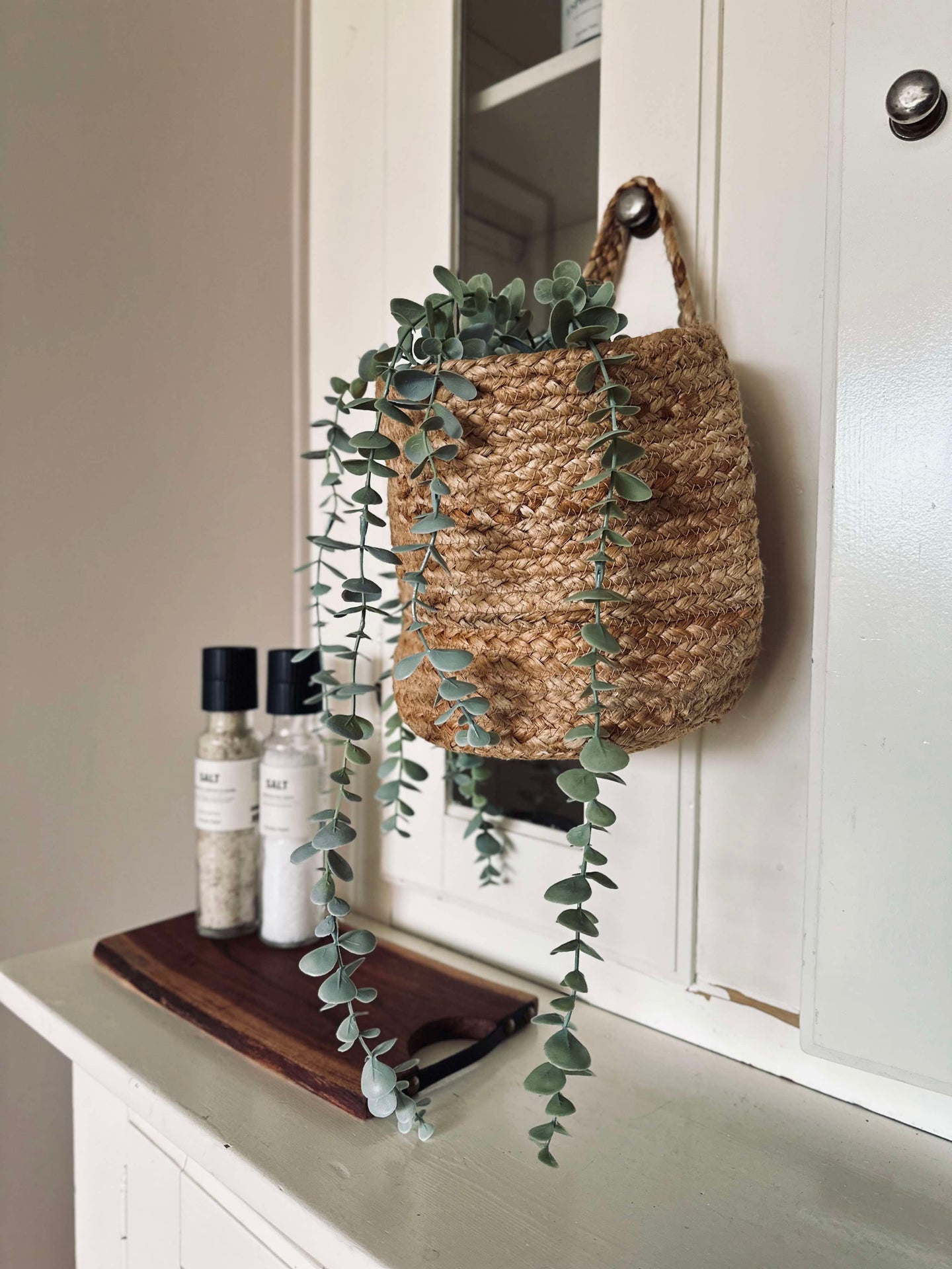 Hängekorb mit Henkel - Jute medium