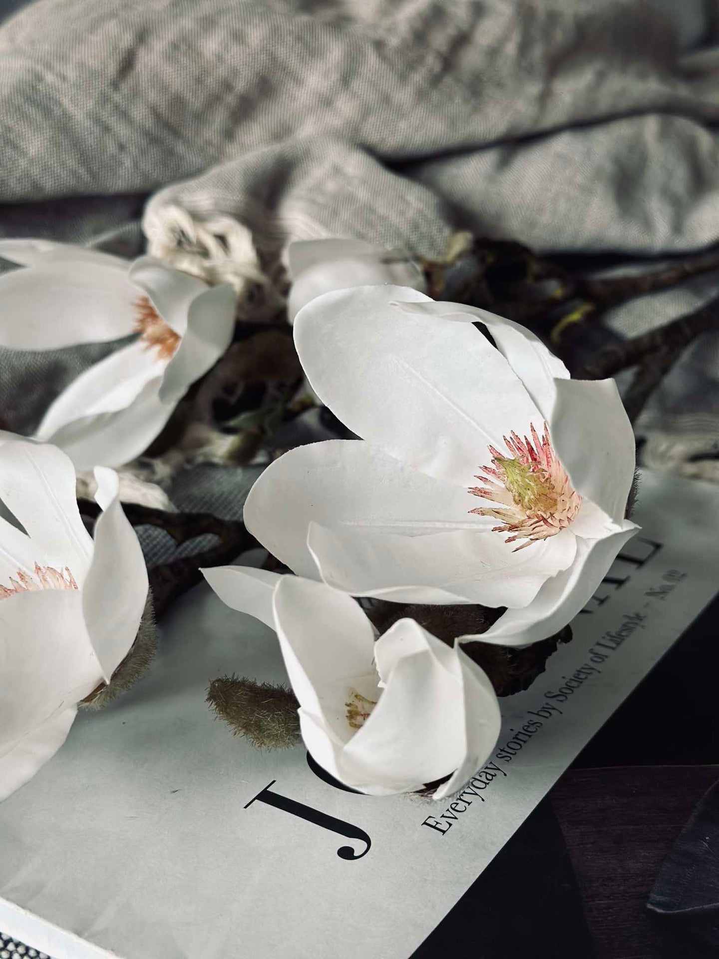 Magnolienblüte - Weiß 88 cm