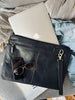 Laptop-Sleeve - Schwarzes Büffelleder