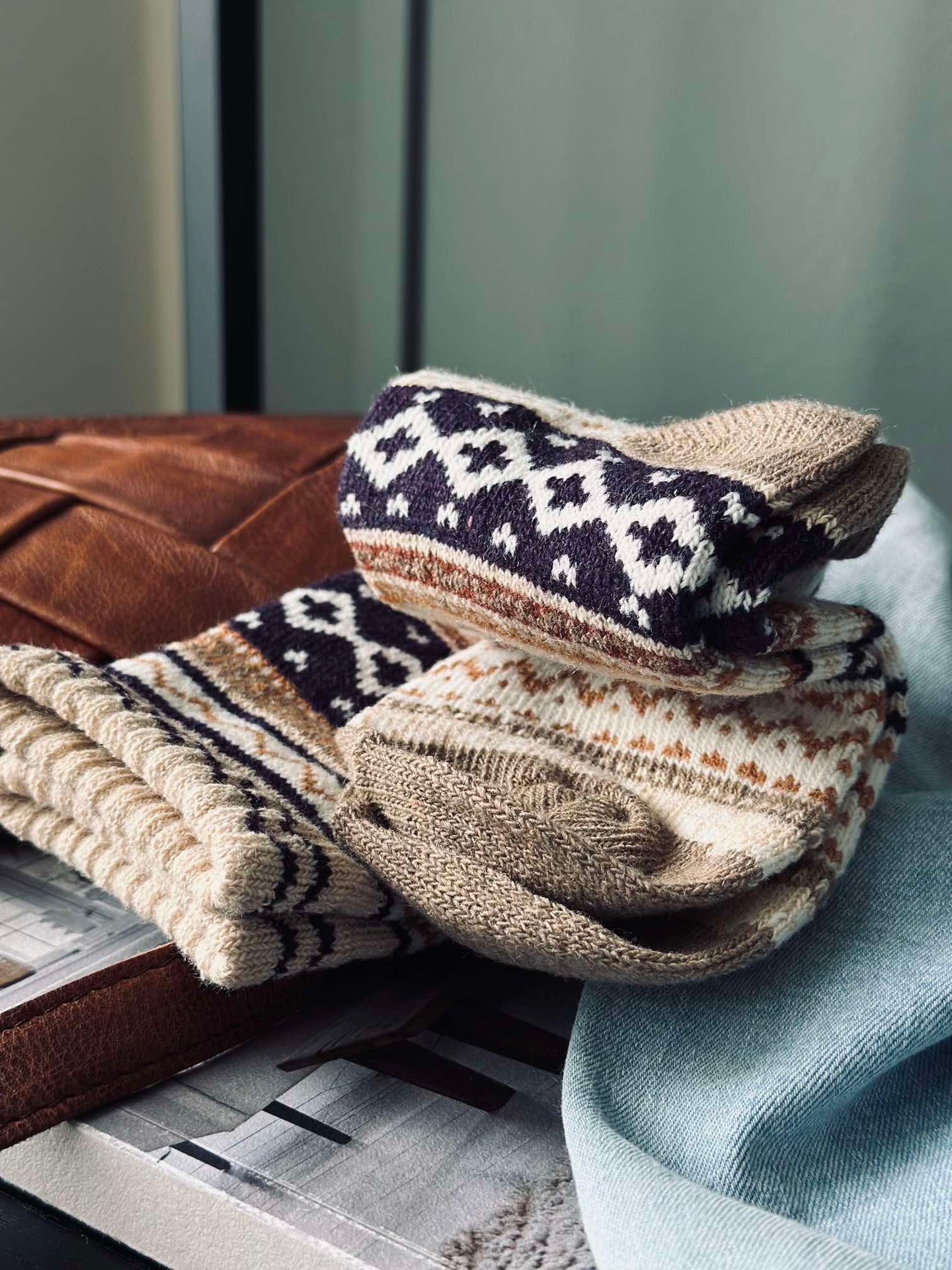 Socken in schönen Farben - Beige-Mix