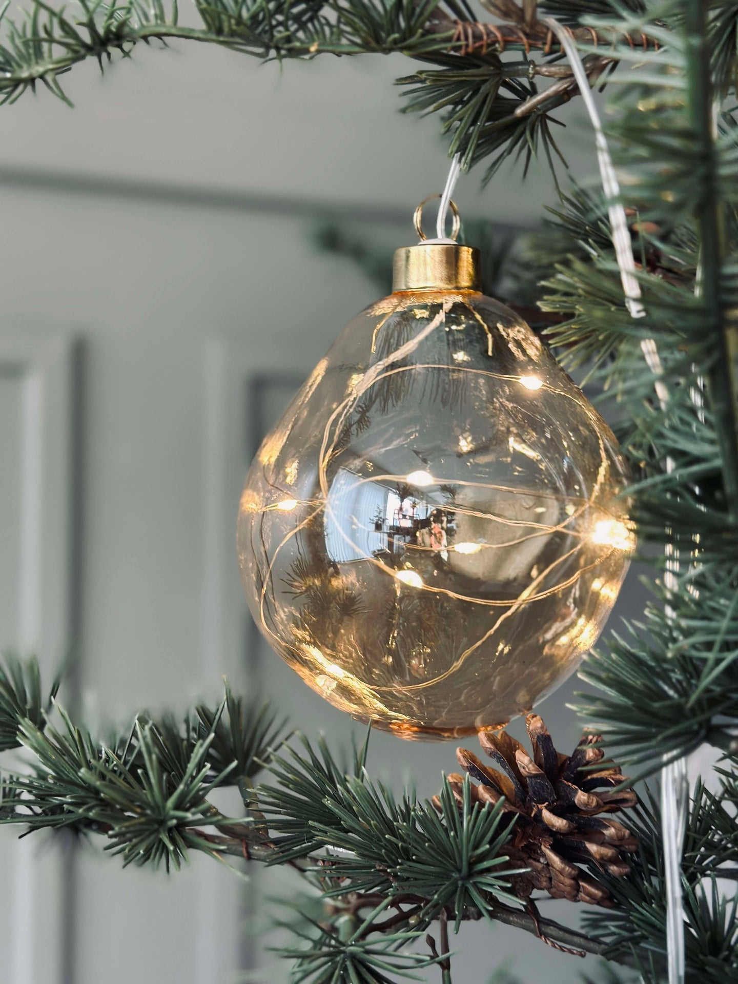 LED-Lichtkugeln Golden - Set mit 3 Stk