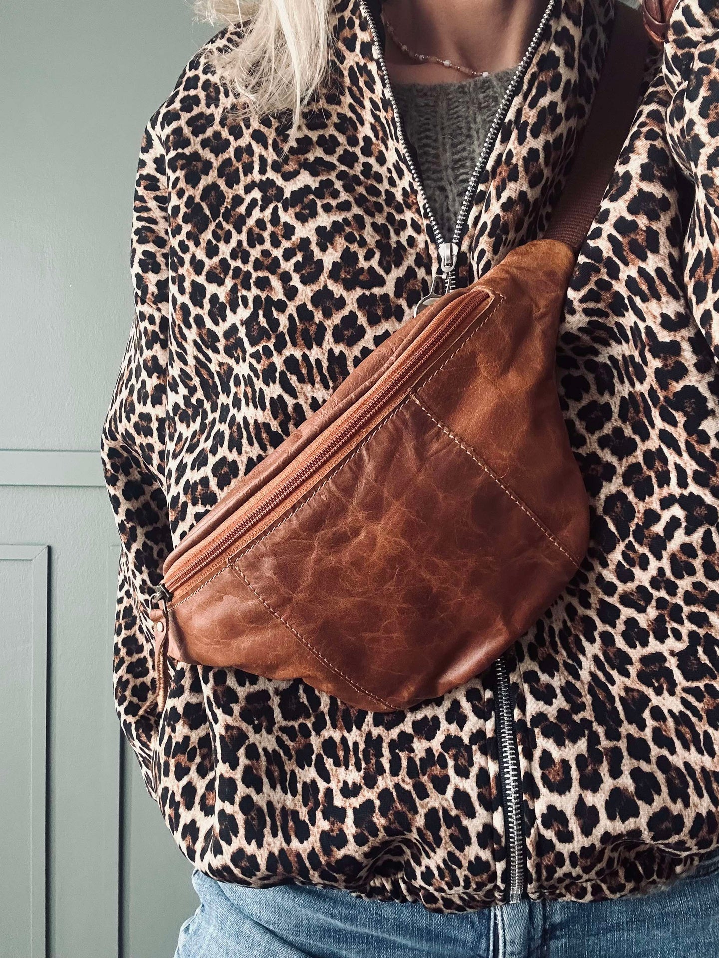 Bauchtasche Oline Cognac Büffelleder