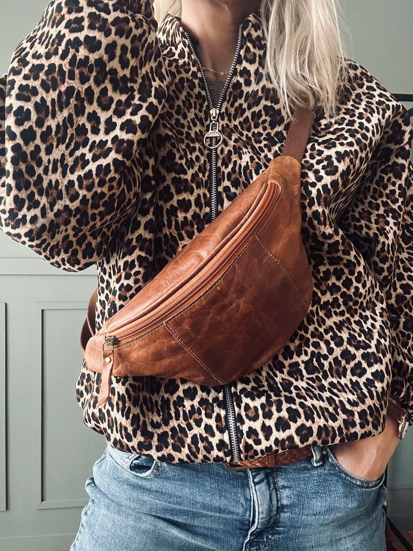 Bauchtasche Oline Cognac Büffelleder