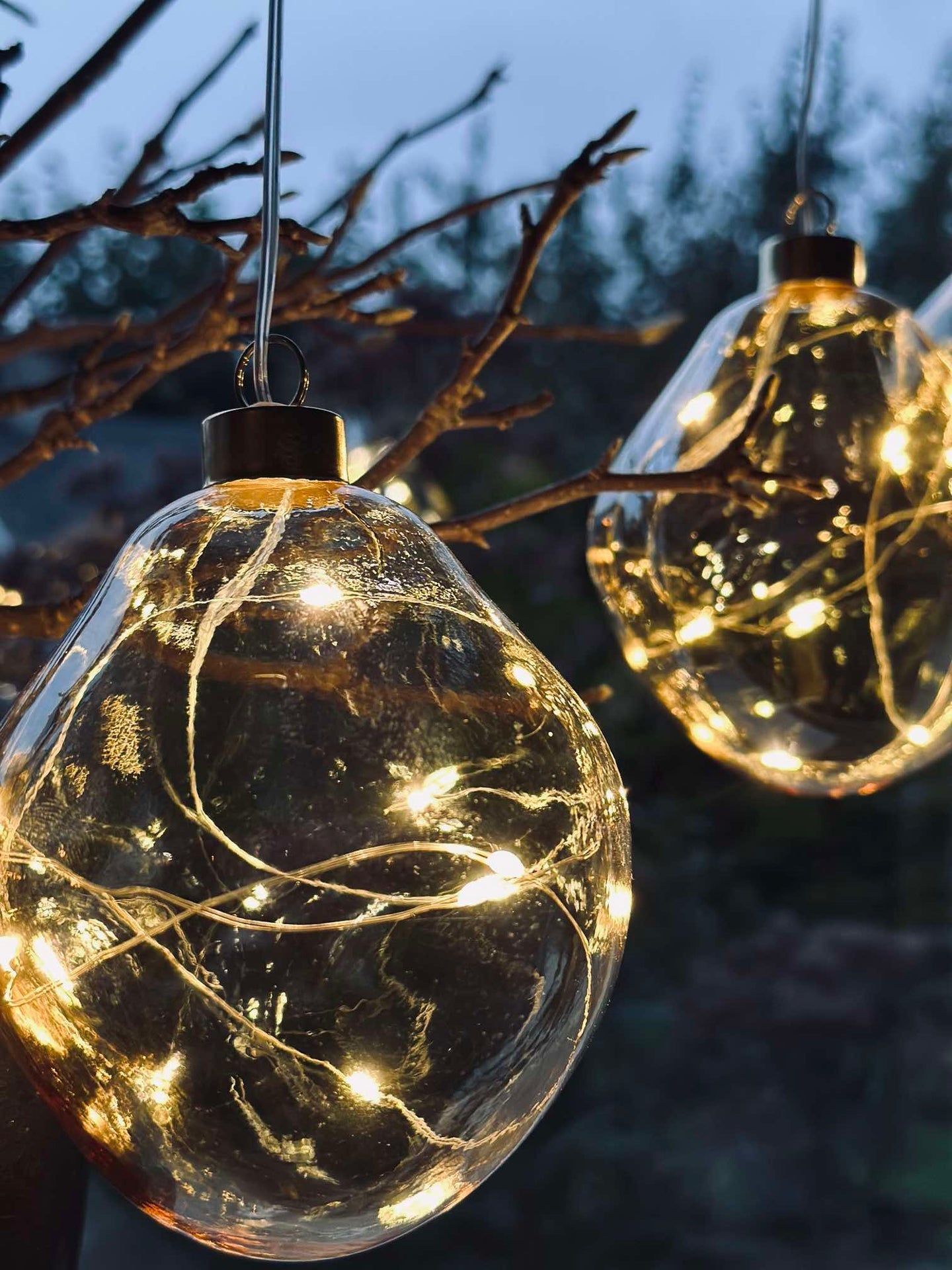 LED-Lichtkugeln Golden - Set mit 3 Stk