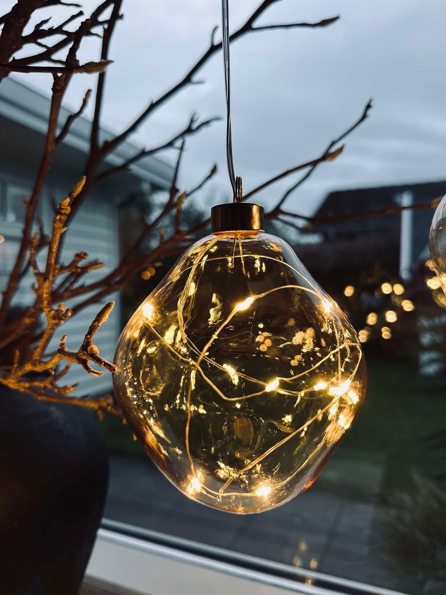 LED-Lichtkugeln Golden - Set mit 3 Stk