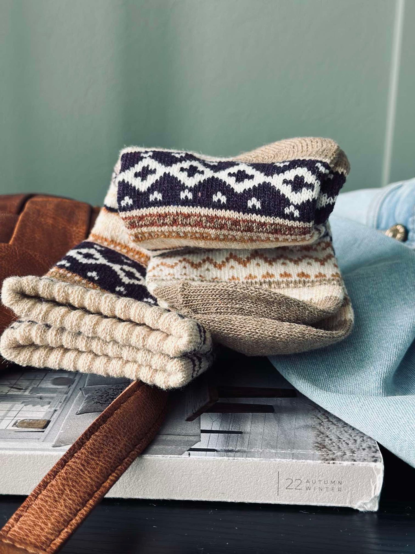 Socken in schönen Farben - Beige-Mix