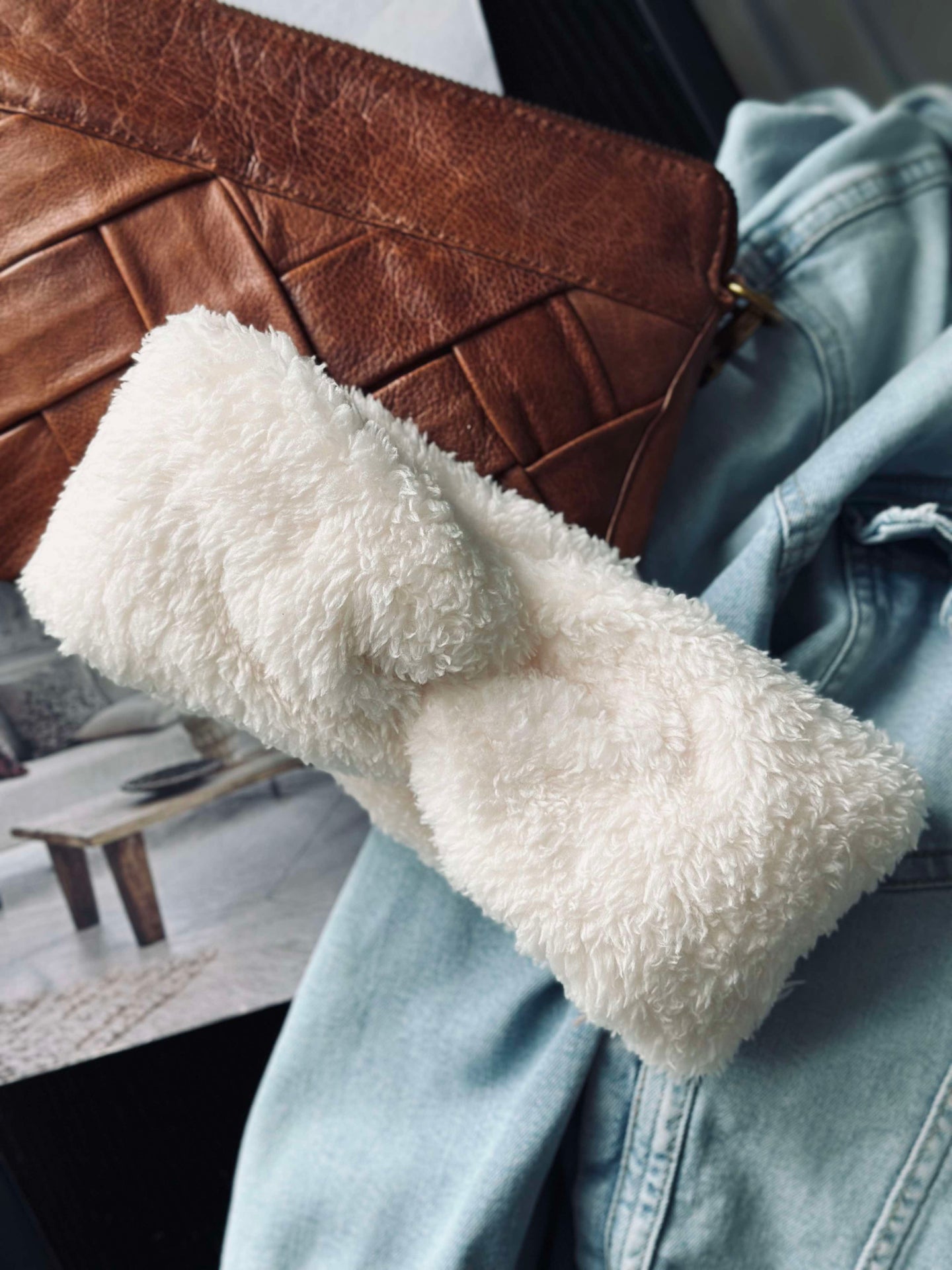 Stirnband Fleece - Weiß