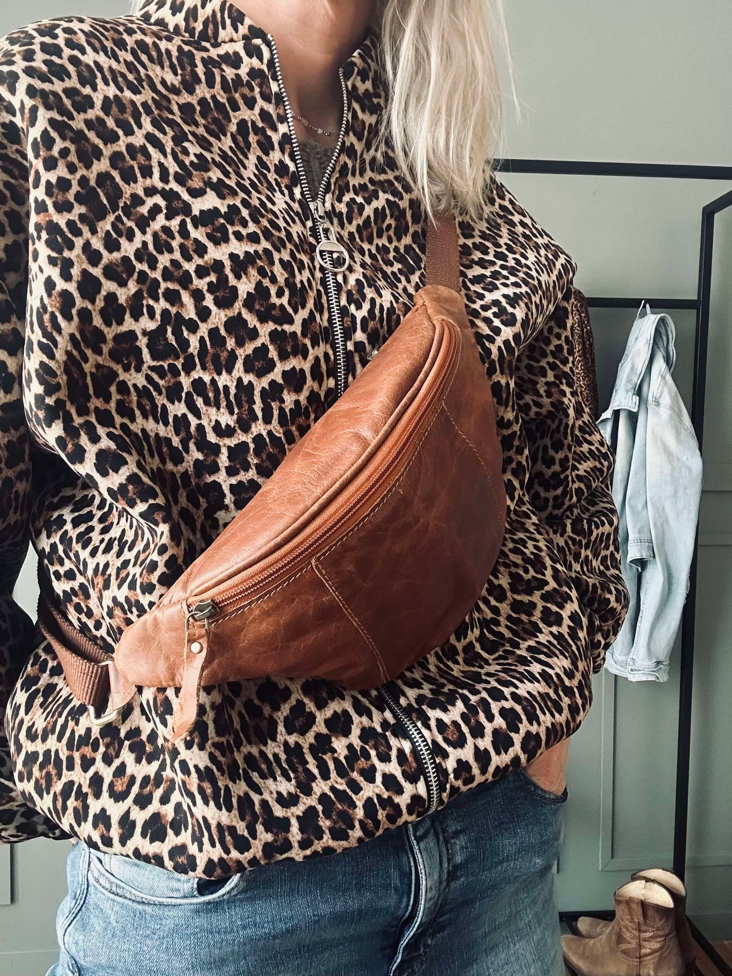 Bauchtasche Oline Cognac Büffelleder