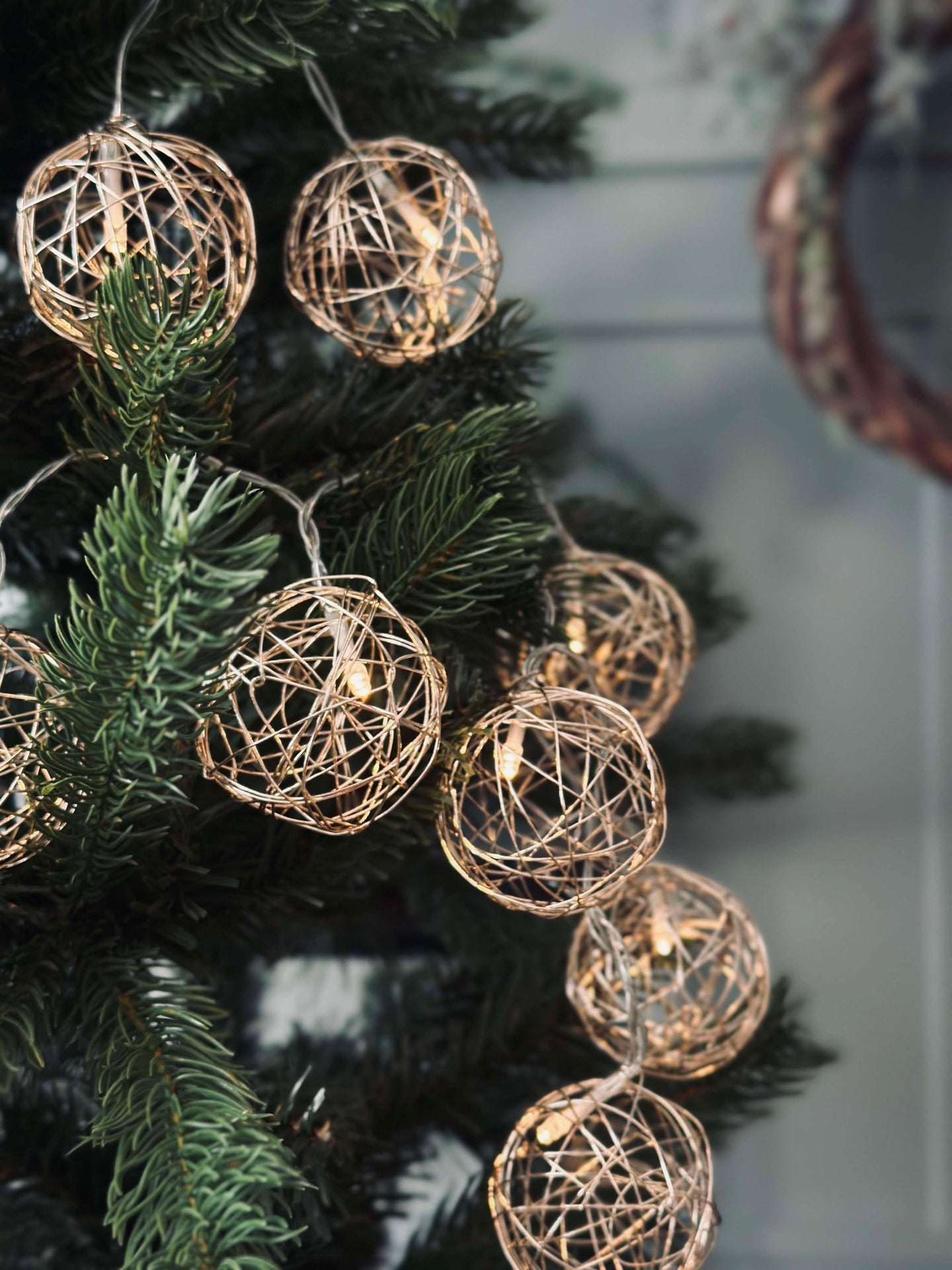 Lichterkette Gold - 10 LED-Kugeln