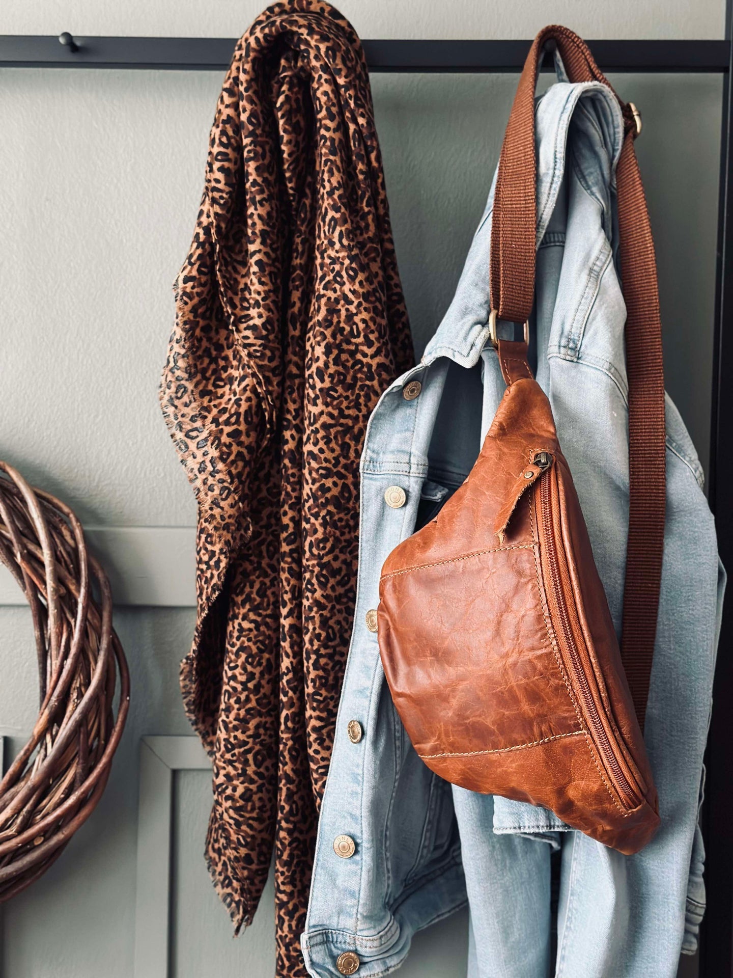 Bauchtasche Oline Cognac Büffelleder