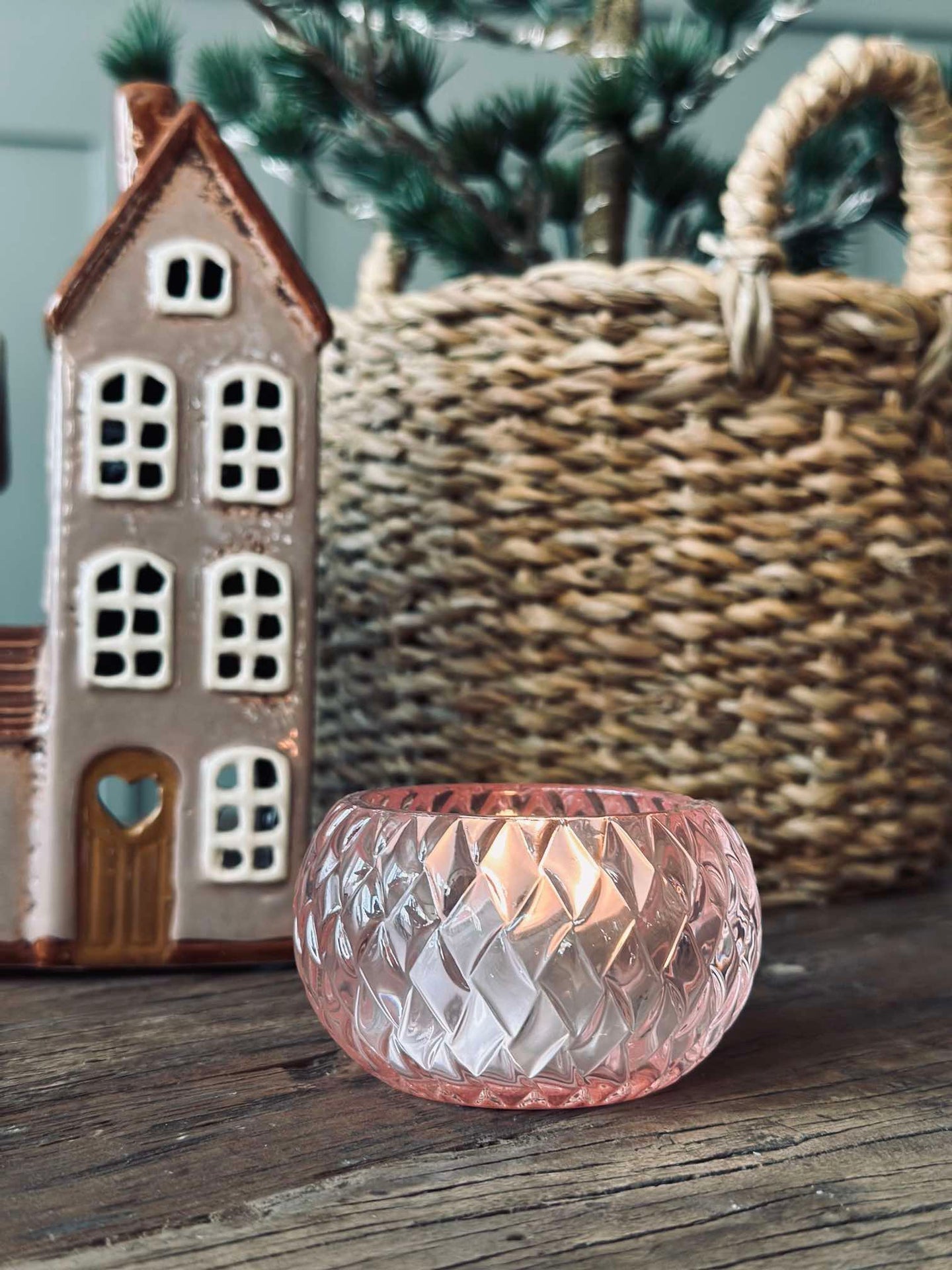 Teelichthalter für Teelichter Diamond - Light Pink