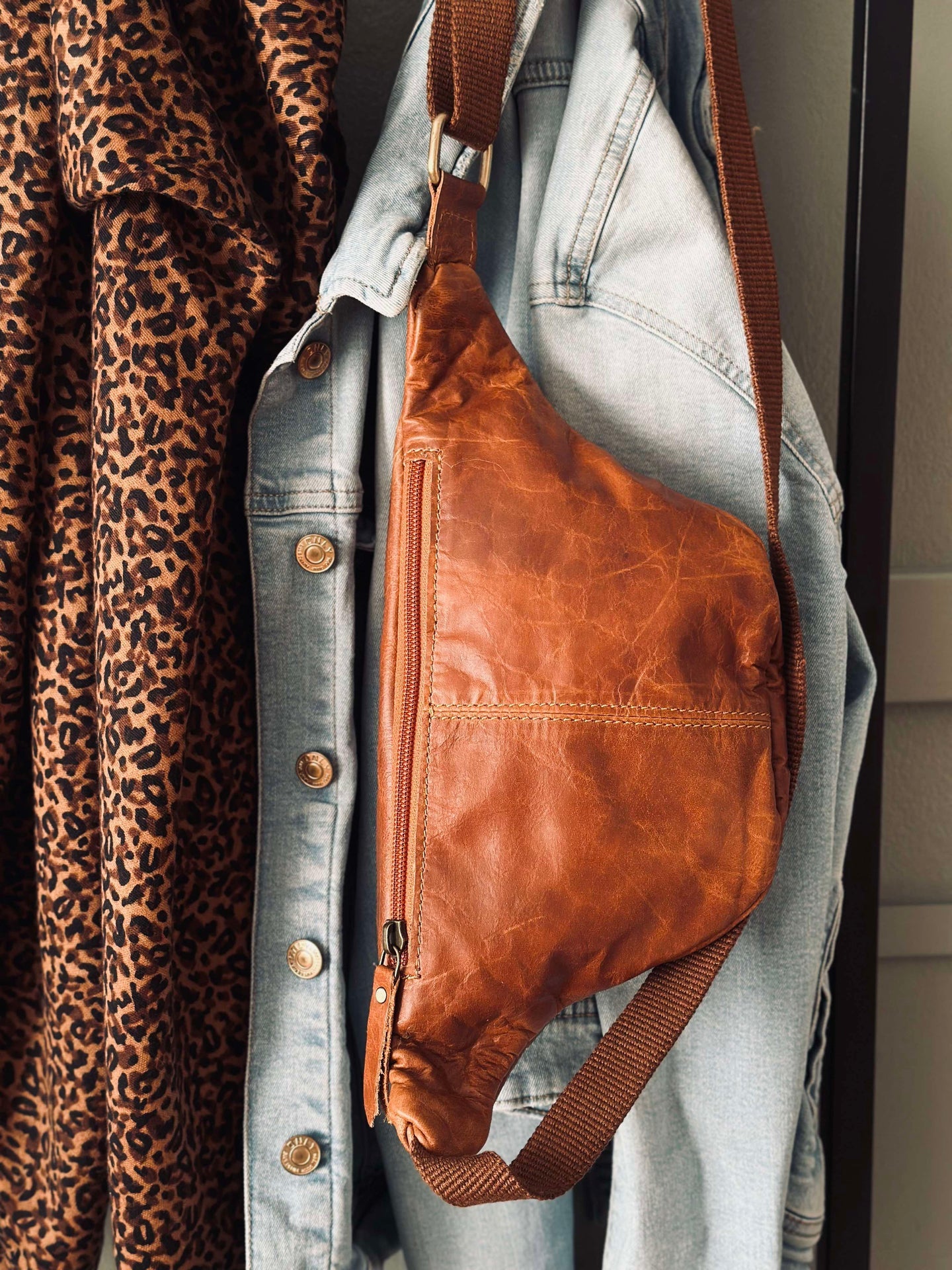 Bauchtasche Oline Cognac Büffelleder